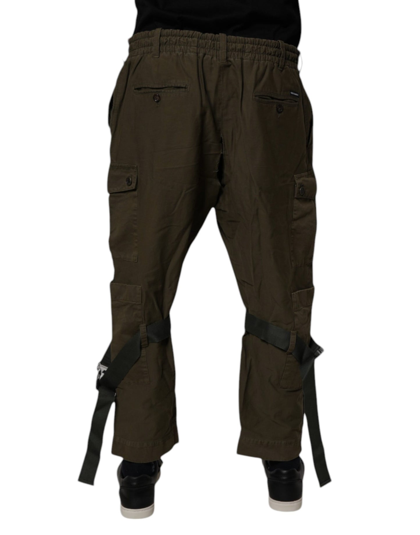 Pantalon cargo en coton stretch marron Dolce & Gabbana
