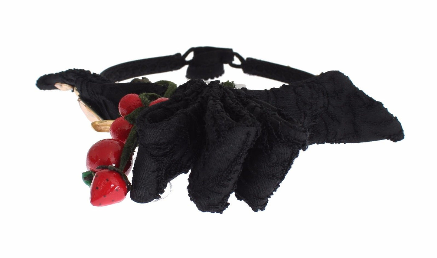 Bandeau diadème Dolce & Gabbana avec nœud en cristal et fruits rouges