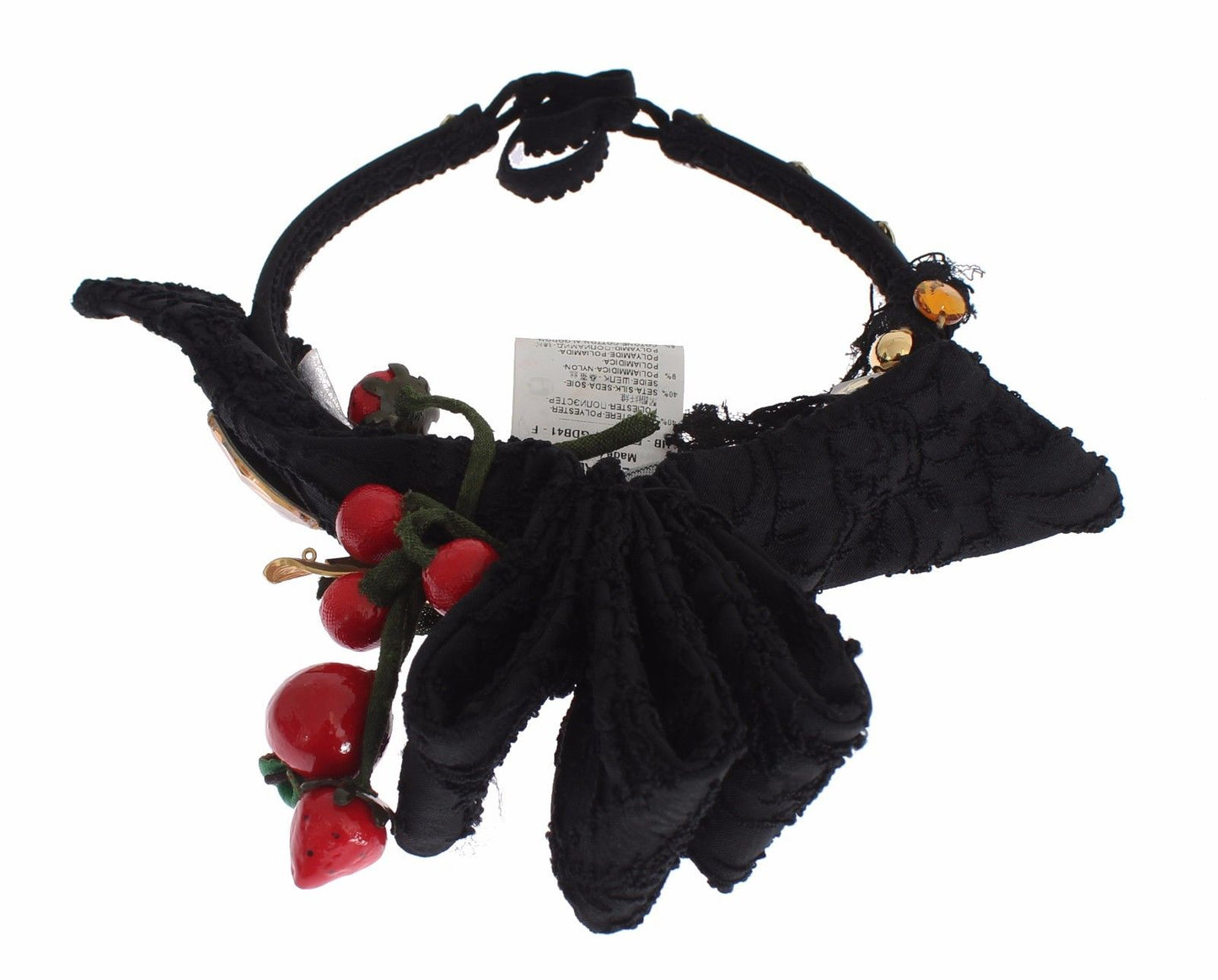 Bandeau diadème Dolce & Gabbana avec nœud en cristal et fruits rouges
