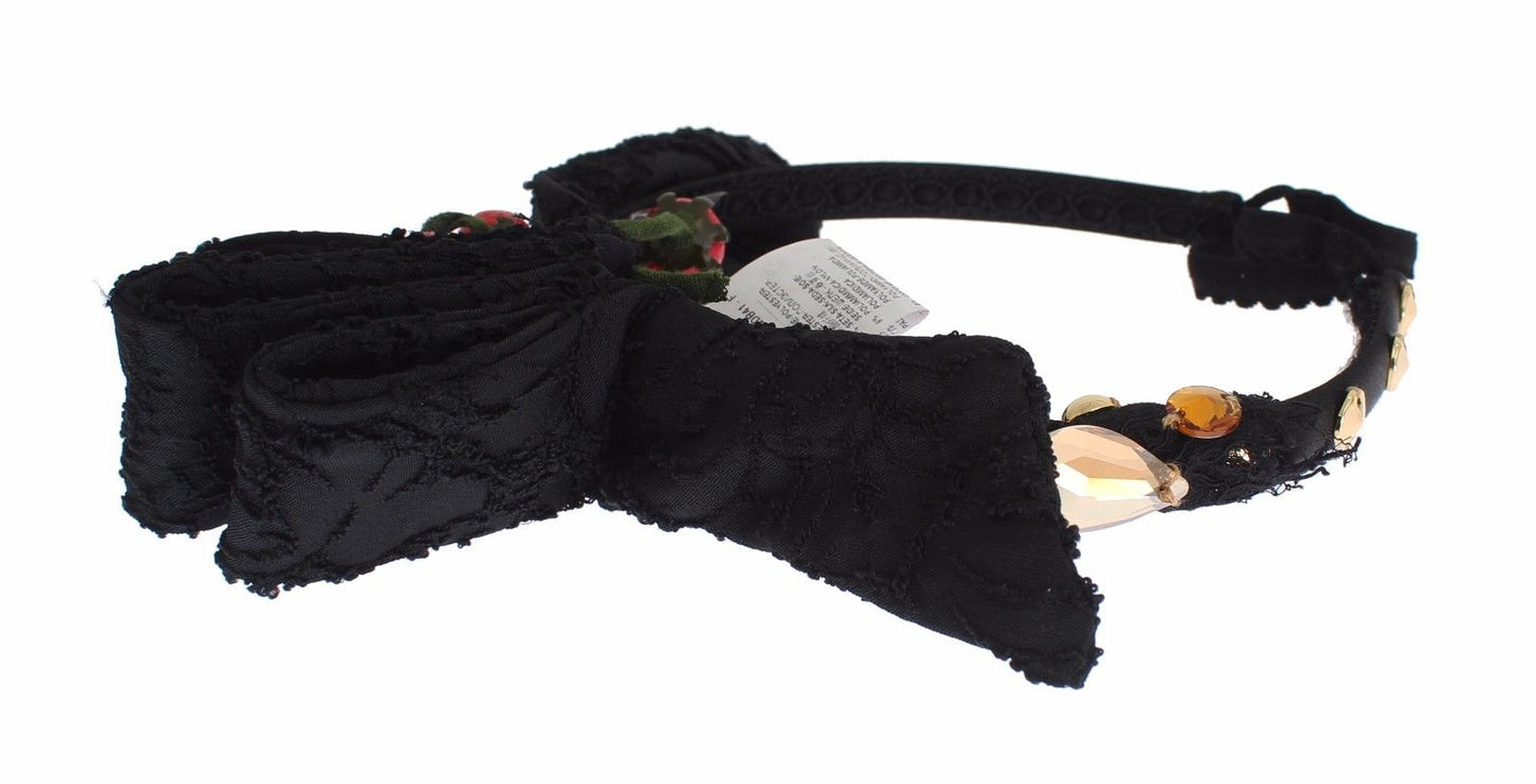Bandeau diadème Dolce & Gabbana avec nœud en cristal et fruits rouges