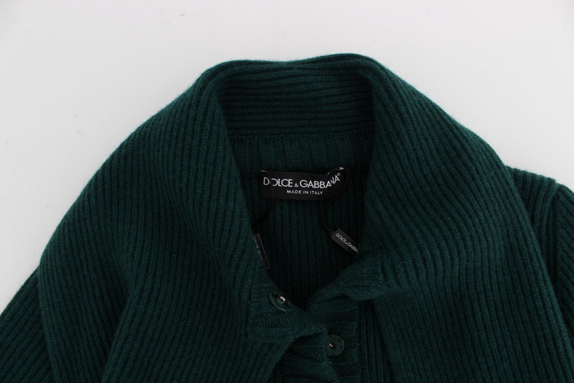 Cardigan en cachemire tricoté vert Dolce & Gabbana