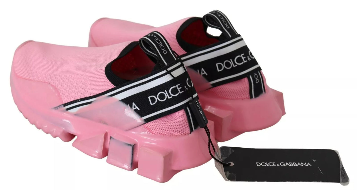 Baskets basses roses Sorrento de Dolce & Gabbana, chaussures décontractées à enfiler