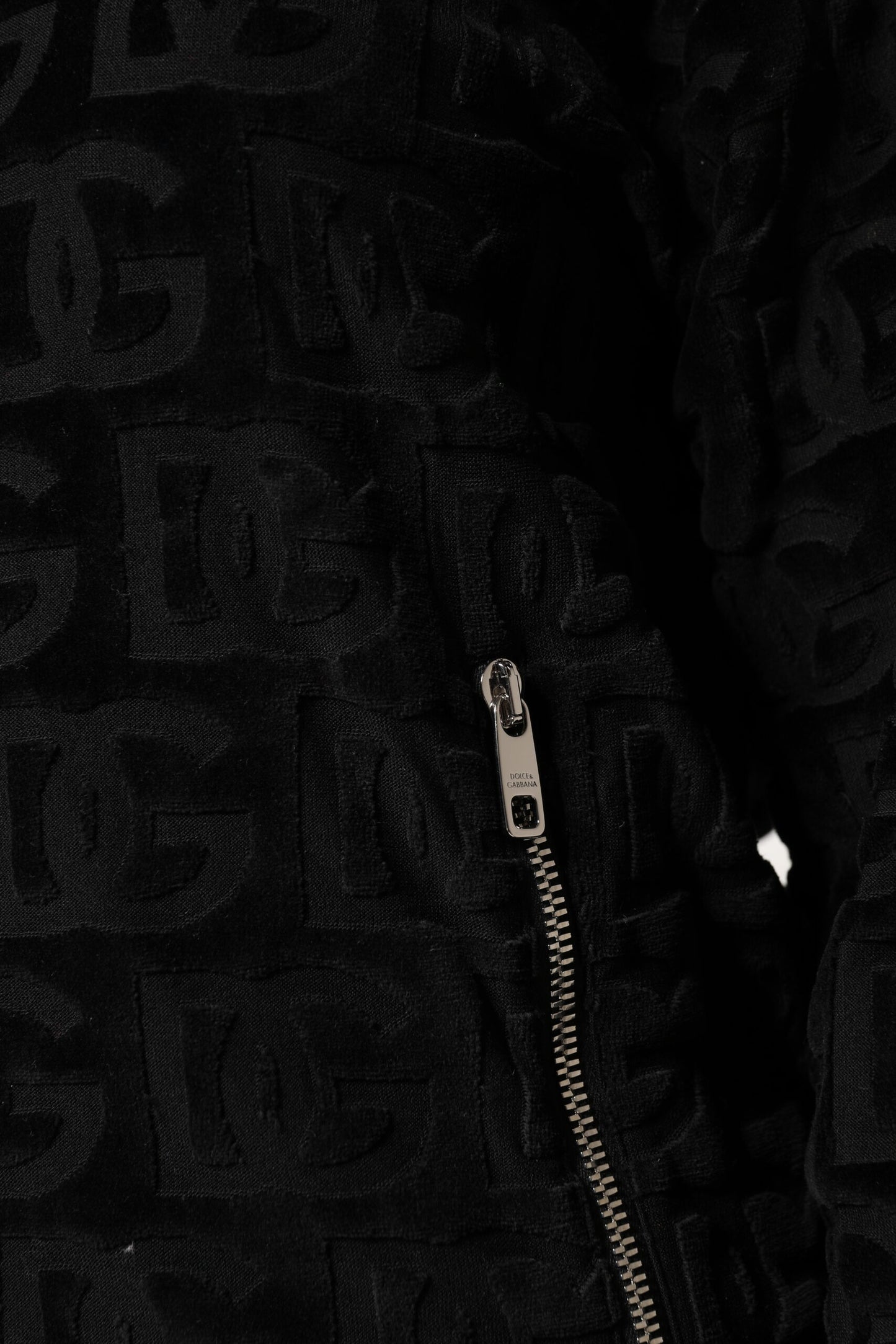 Veste bomber zippée noire à logo monogramme Dolce & Gabbana