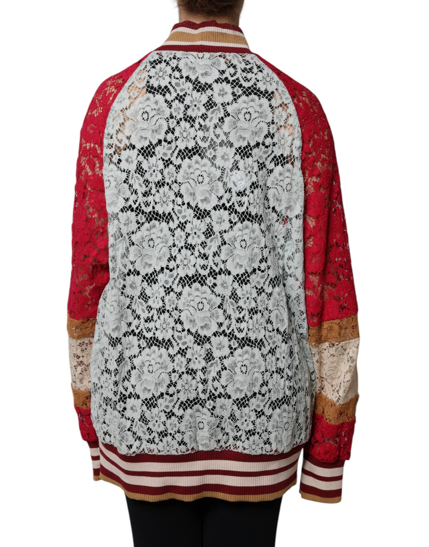 Pull cardigan en dentelle florale multicolore Dolce & Gabbana