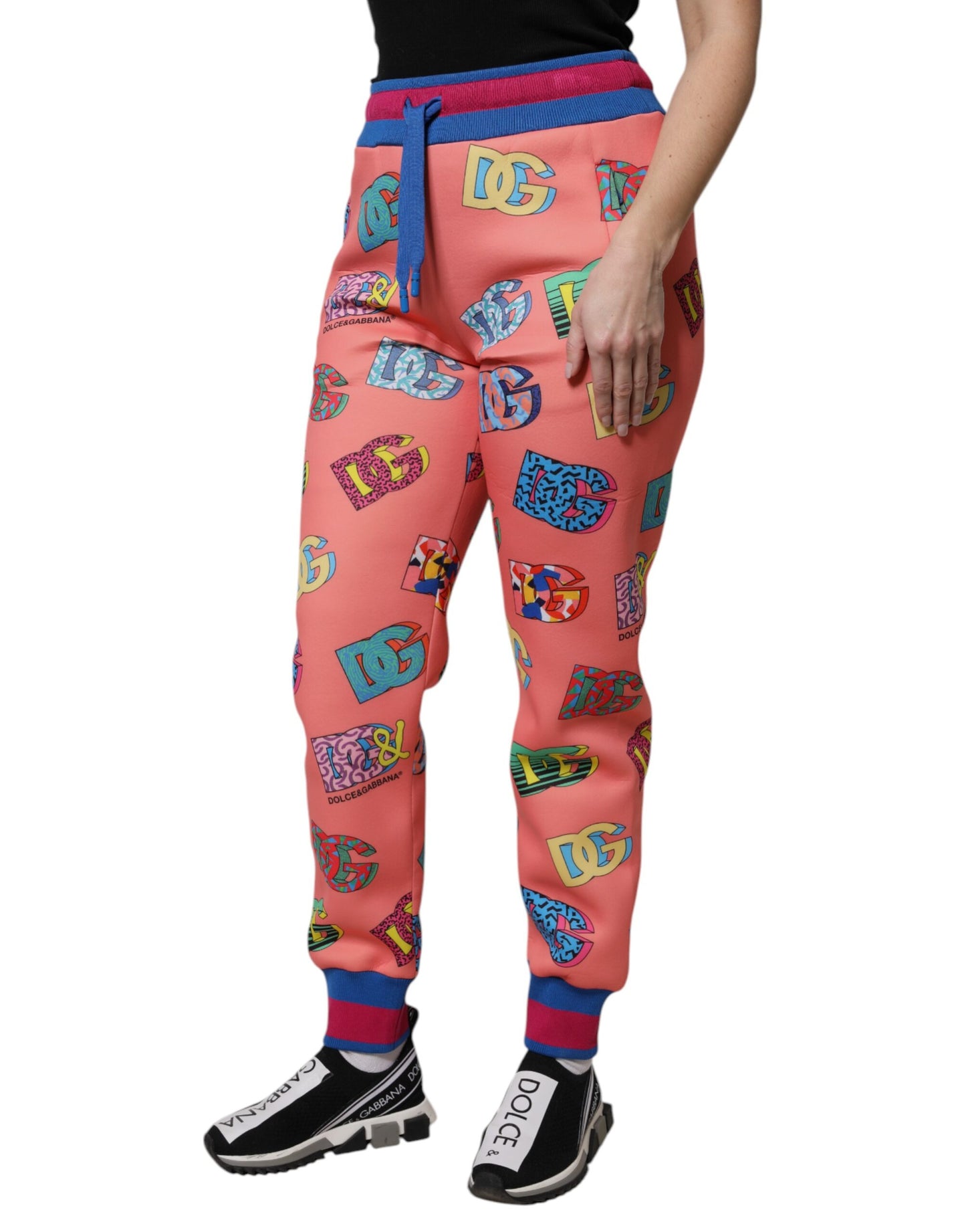 Pantalon de jogging Dolce & Gabbana à logo rose et monogramme