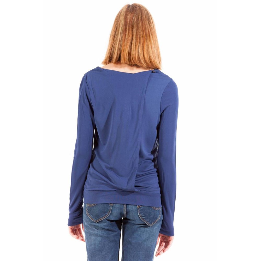 Gant Blaues Viskose-T-Shirt für Damen