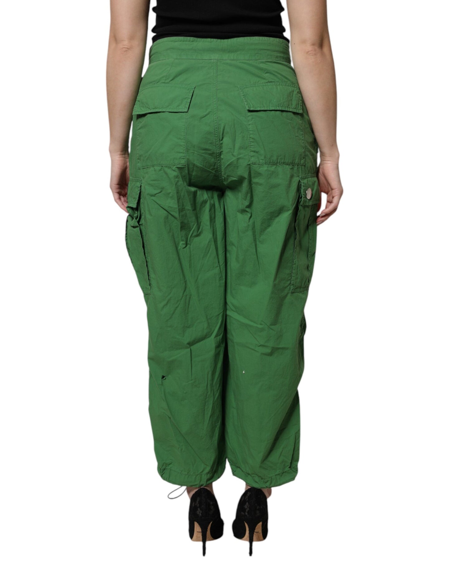 Pantalon cargo taille haute en coton vert Dolce & Gabbana