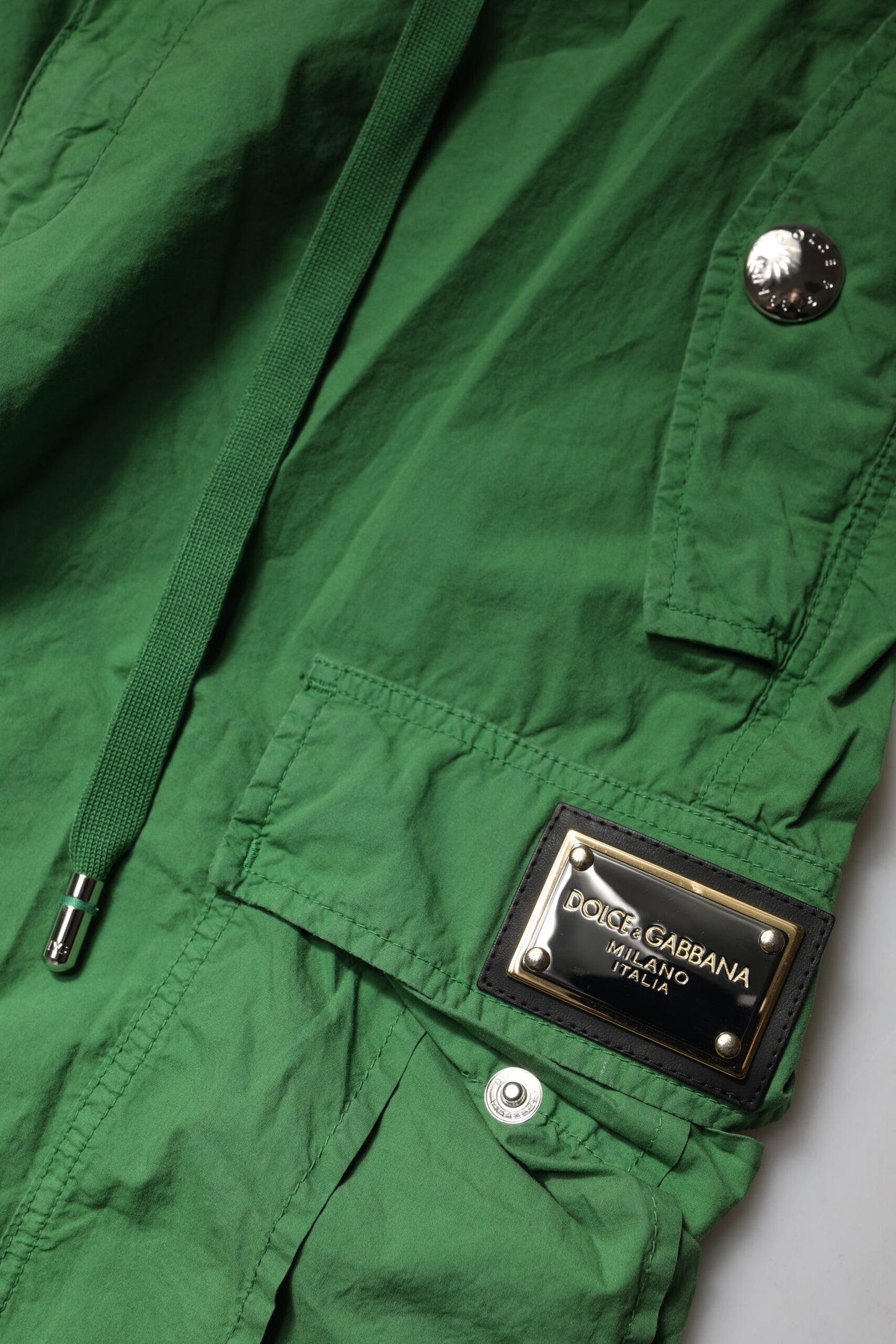 Pantalon cargo taille haute en coton vert Dolce & Gabbana