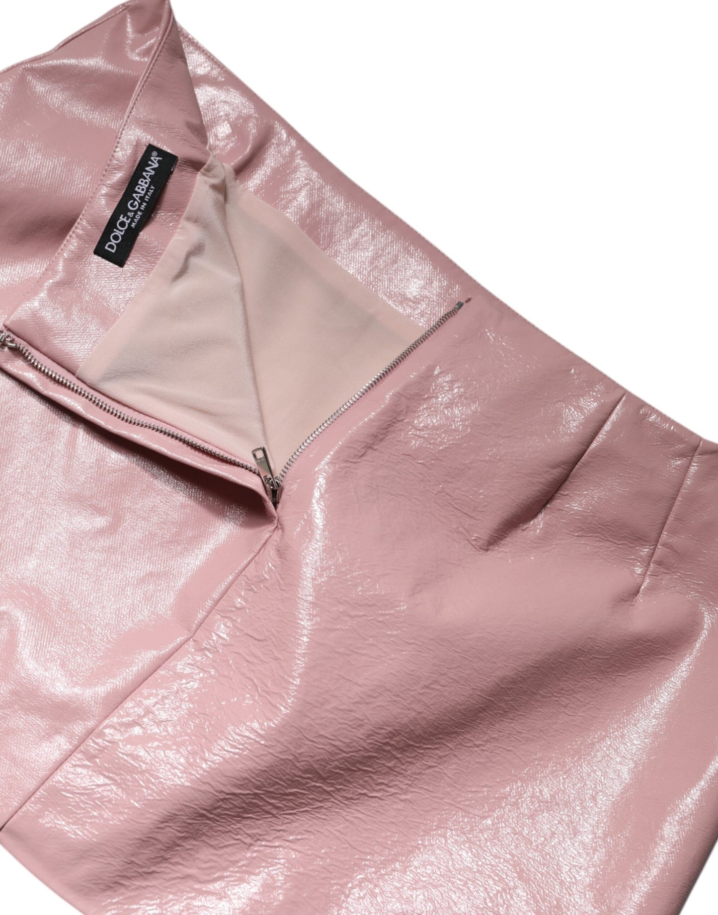 Mini-jupe taille haute en coton rose brillant Dolce & Gabbana