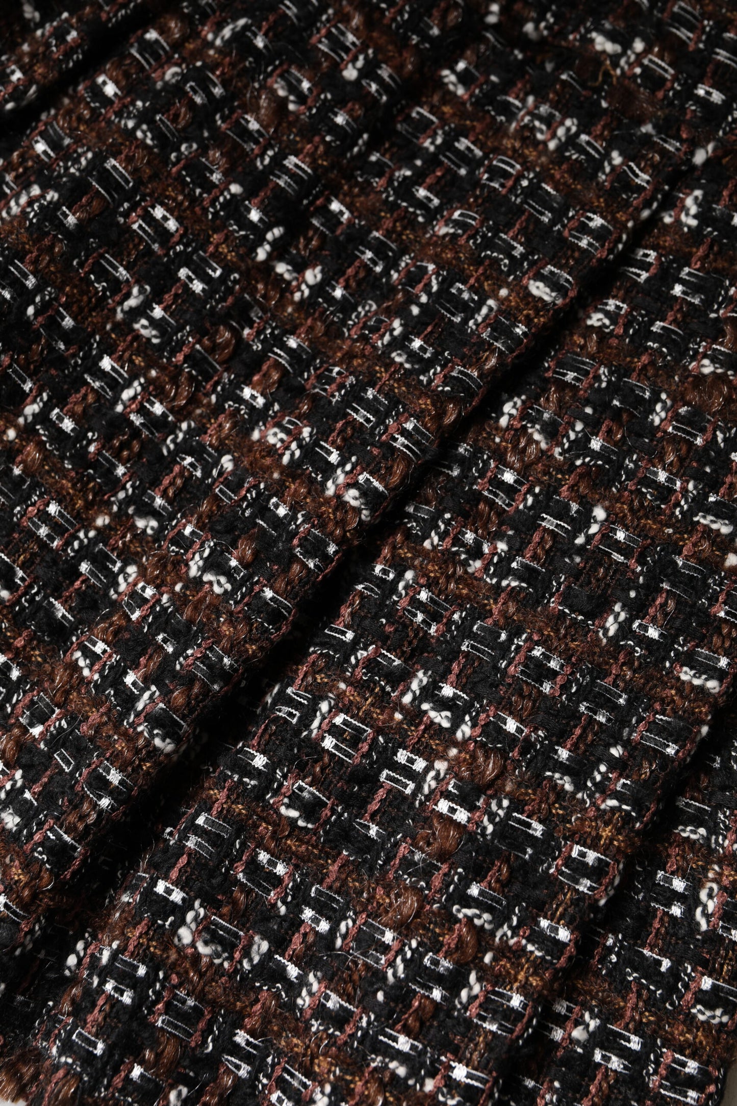 Mini-jupe taille haute en tweed tartan multicolore Dolce & Gabbana