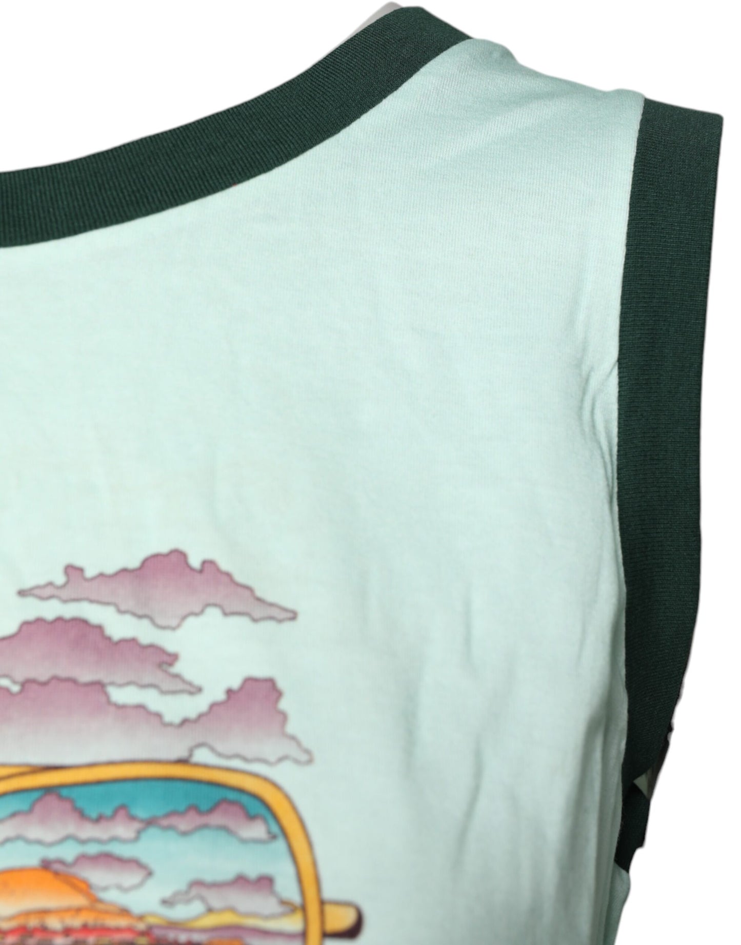 T-shirt sans manches à imprimé graphique vert clair Dolce & Gabbana