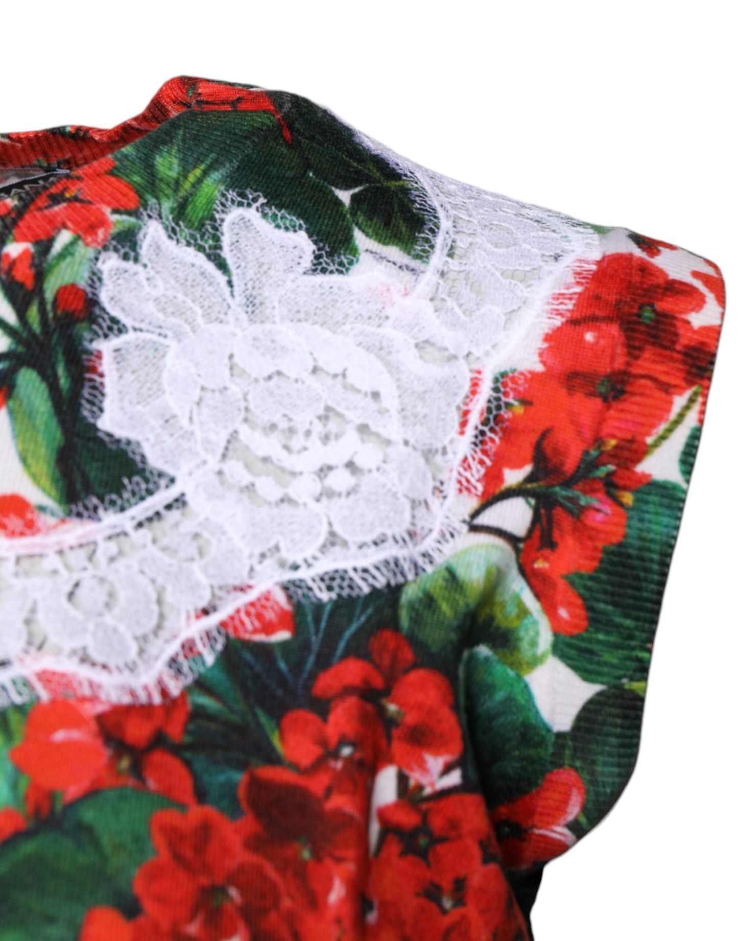 Débardeur sans manches en dentelle florale multicolore Dolce & Gabbana