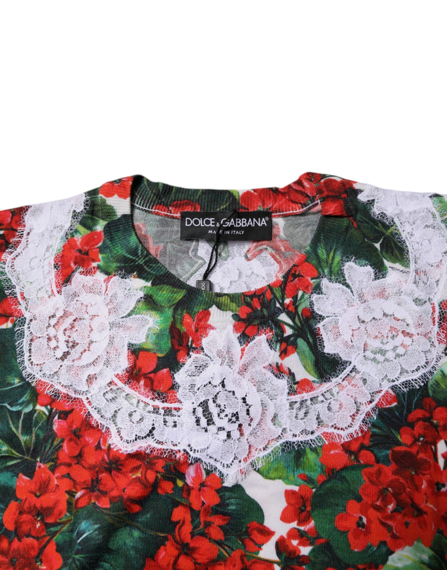 Débardeur sans manches en dentelle florale multicolore Dolce & Gabbana