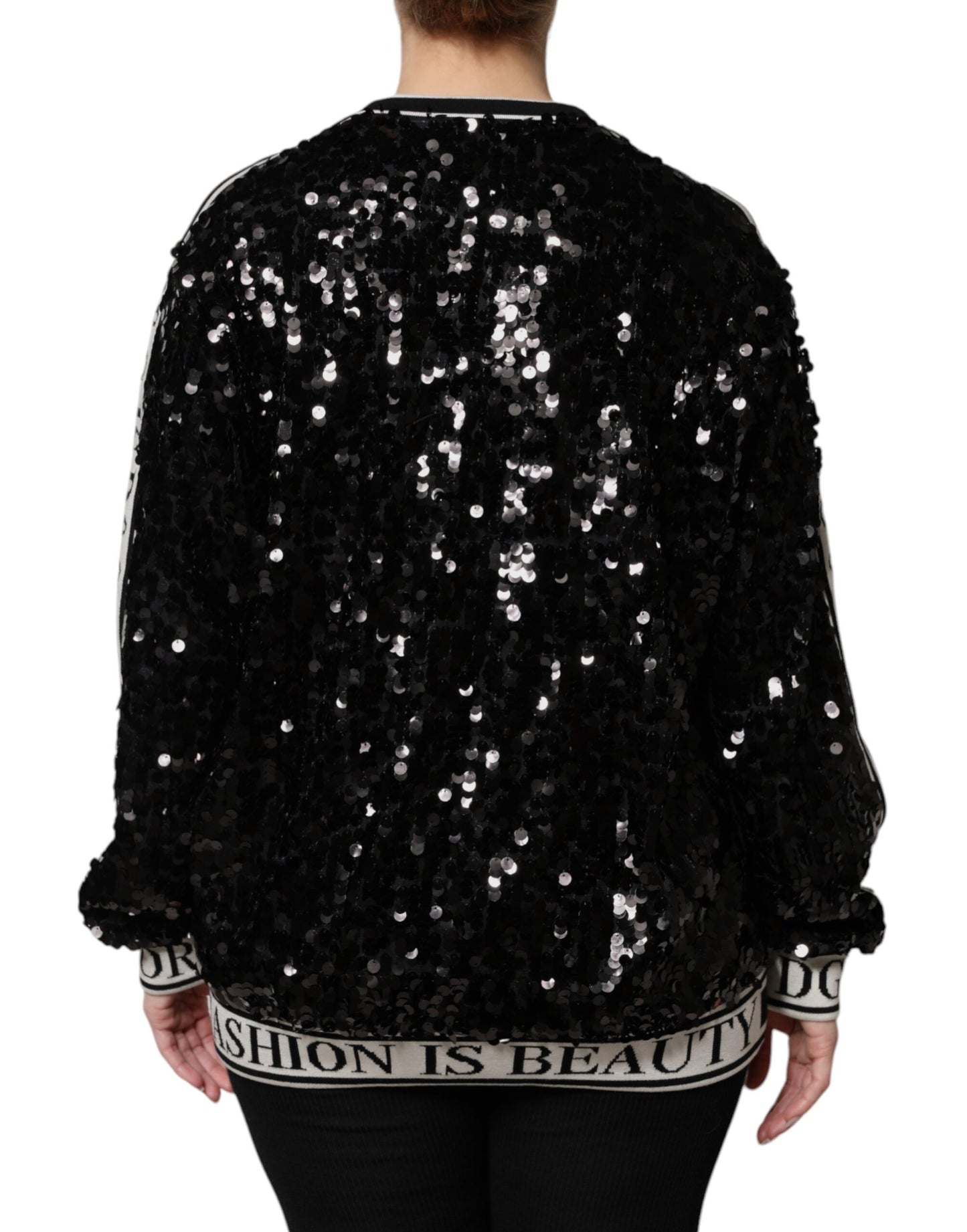 Pull à sequins noir Dolce & Gabbana DG Queen