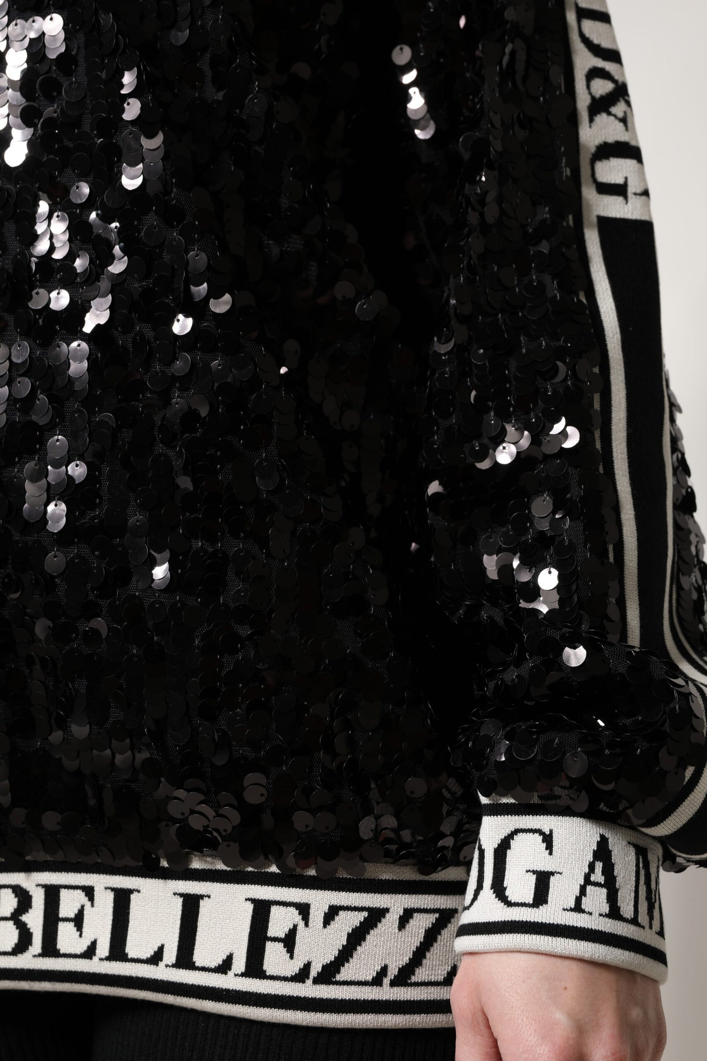 Pull à sequins noir Dolce & Gabbana DG Queen