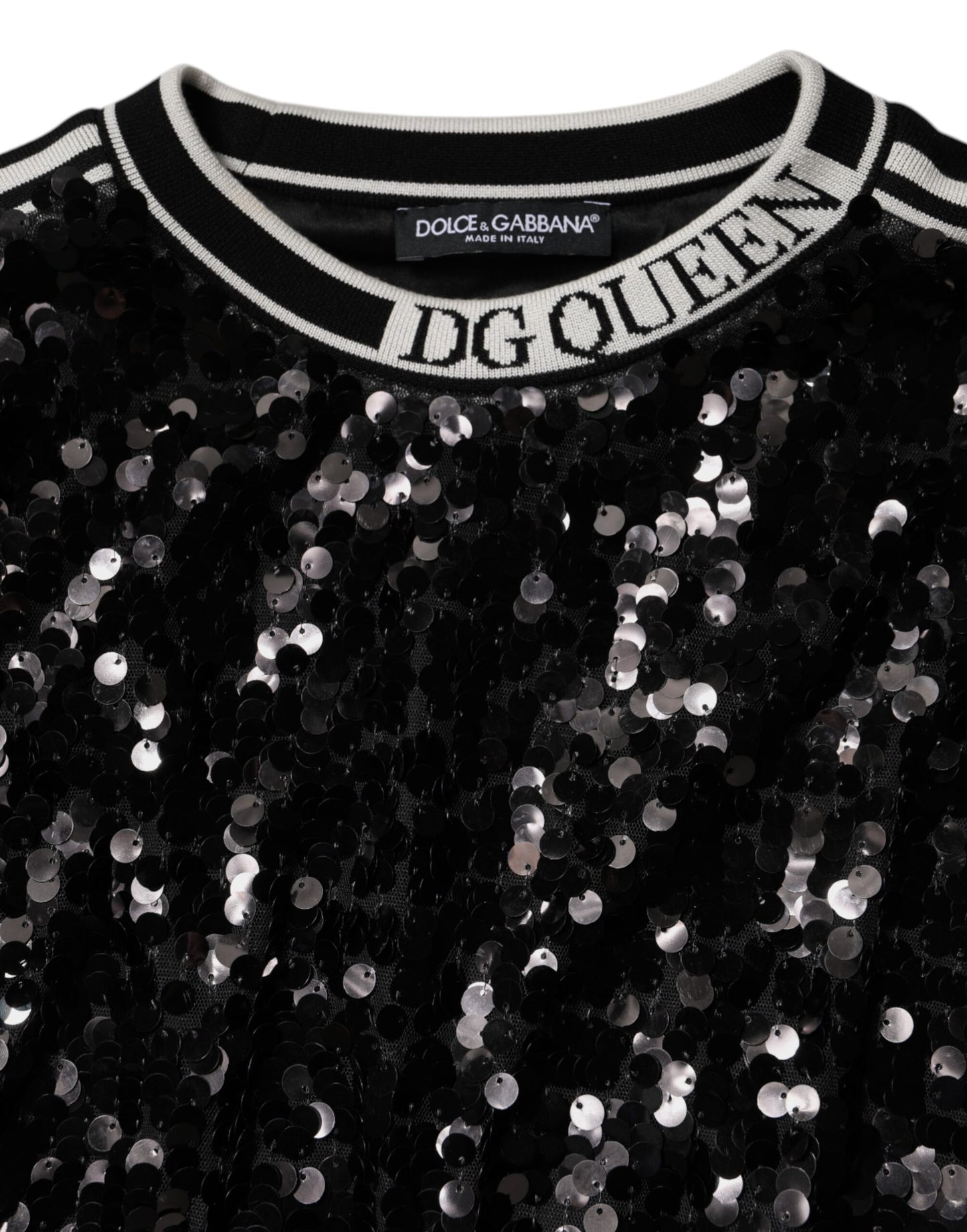 Pull à sequins noir Dolce & Gabbana DG Queen