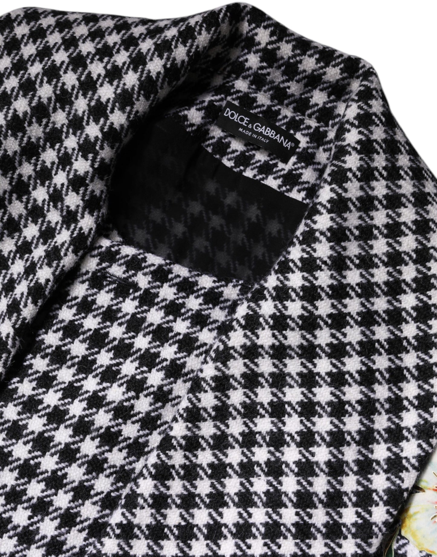 Veste cape à motifs floraux monochromes noir et blanc Dolce & Gabbana