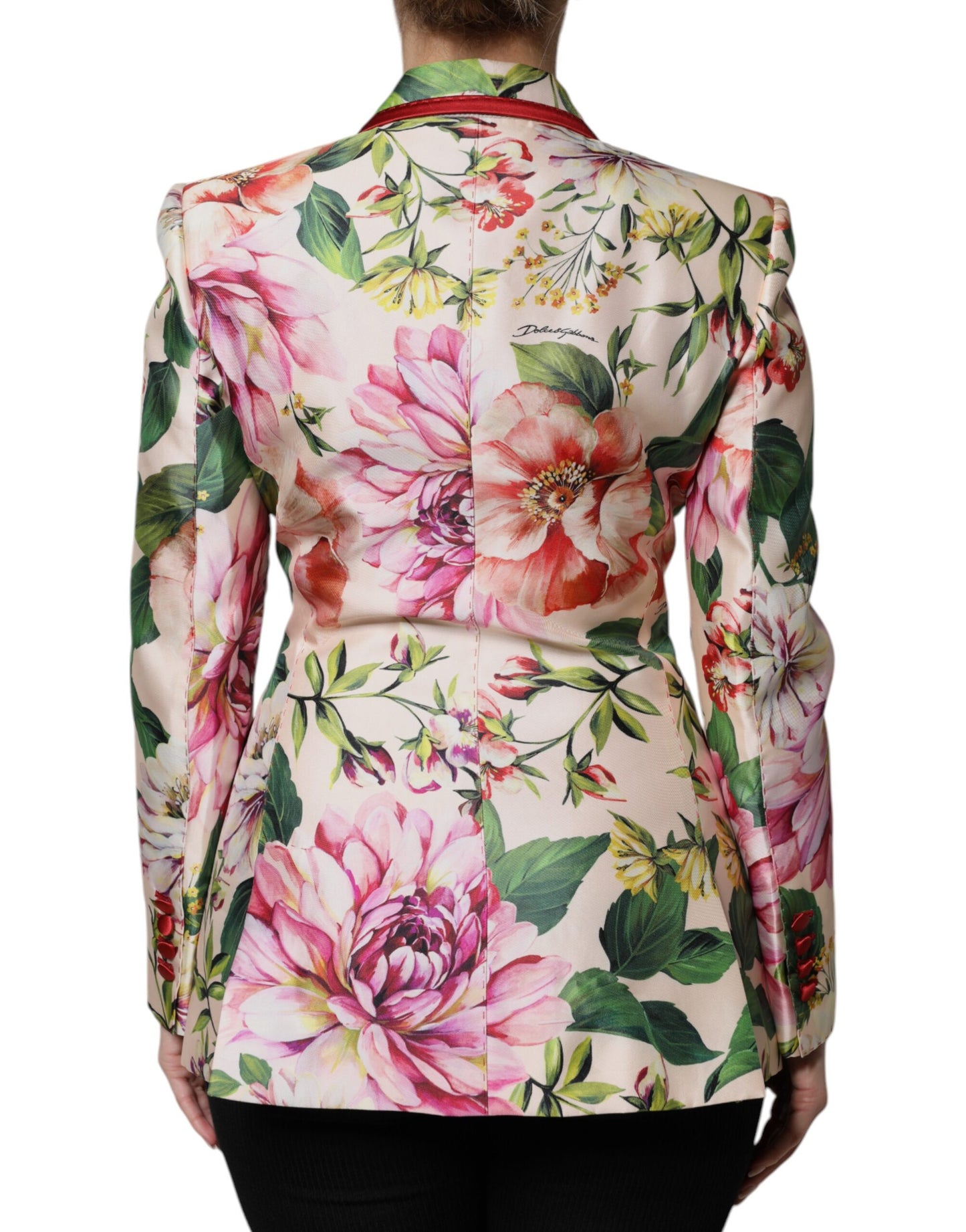 Veste croisée à fleurs multicolores Dolce & Gabbana