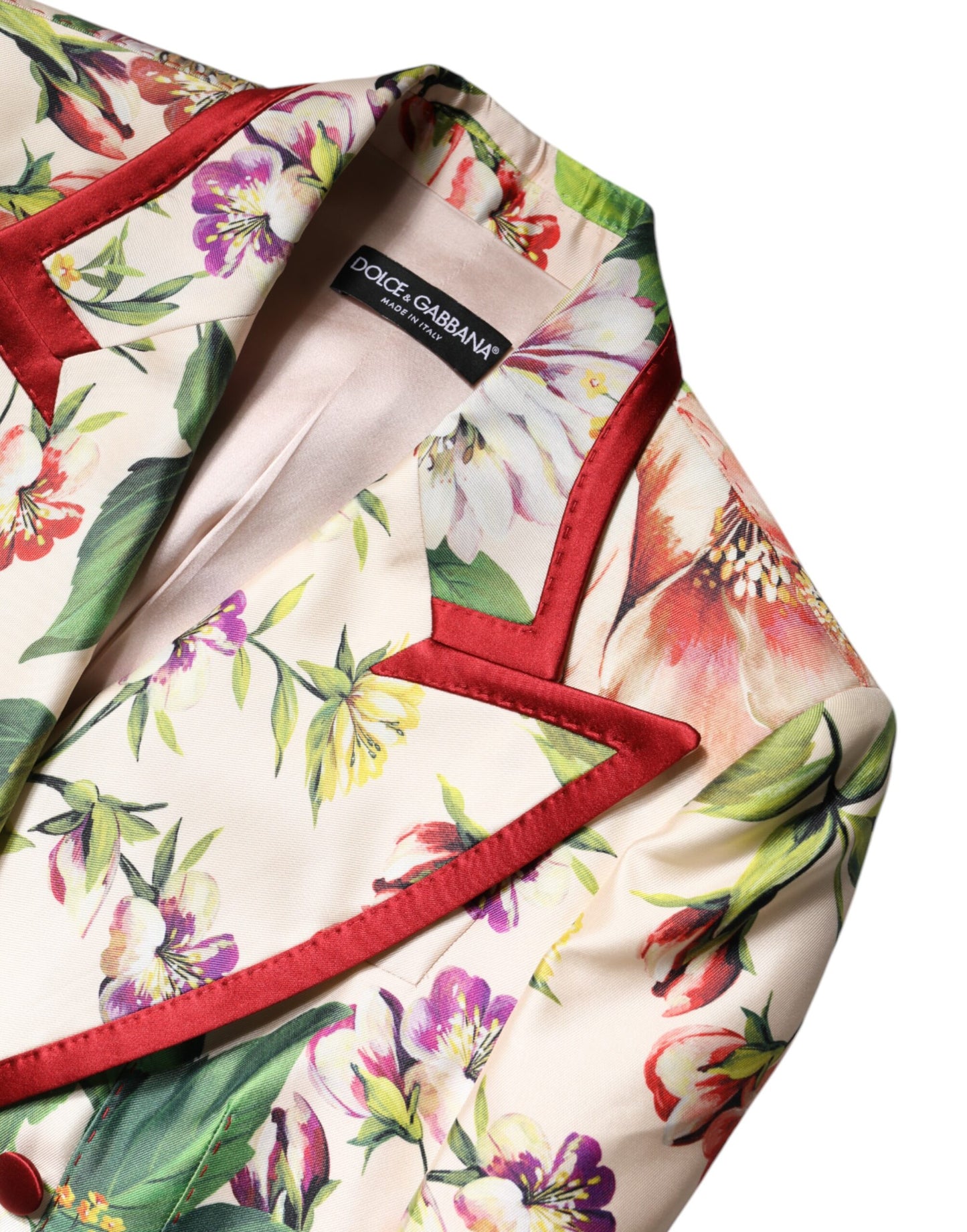 Veste croisée à fleurs multicolores Dolce & Gabbana