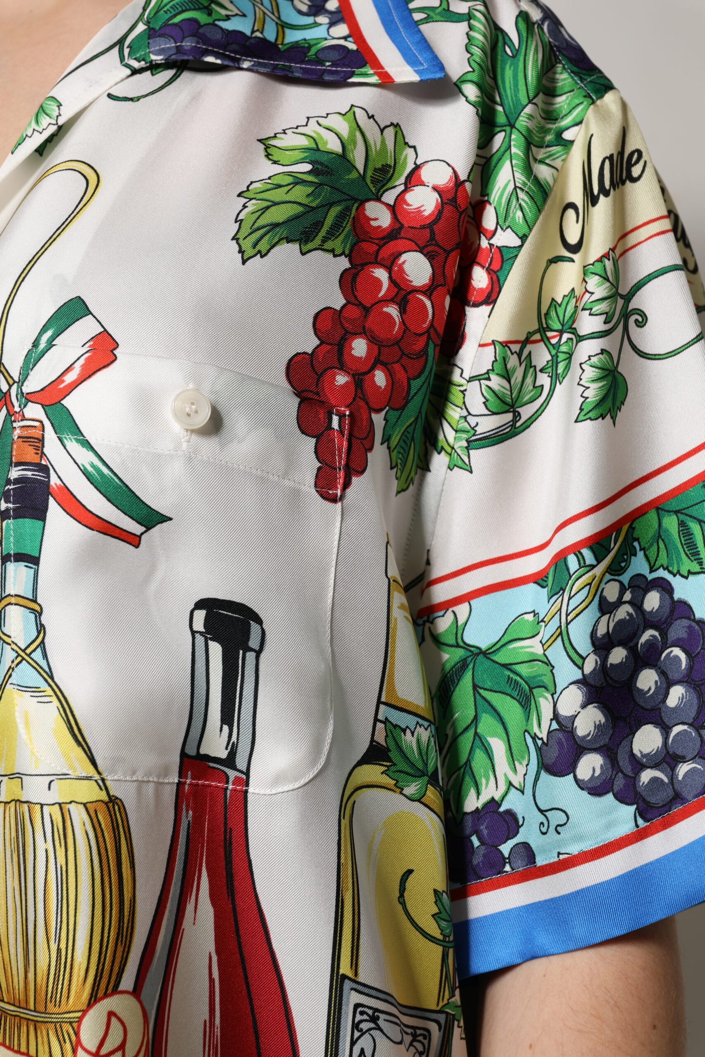Dolce & Gabbana Haut-chemise en soie multicolore à manches courtes