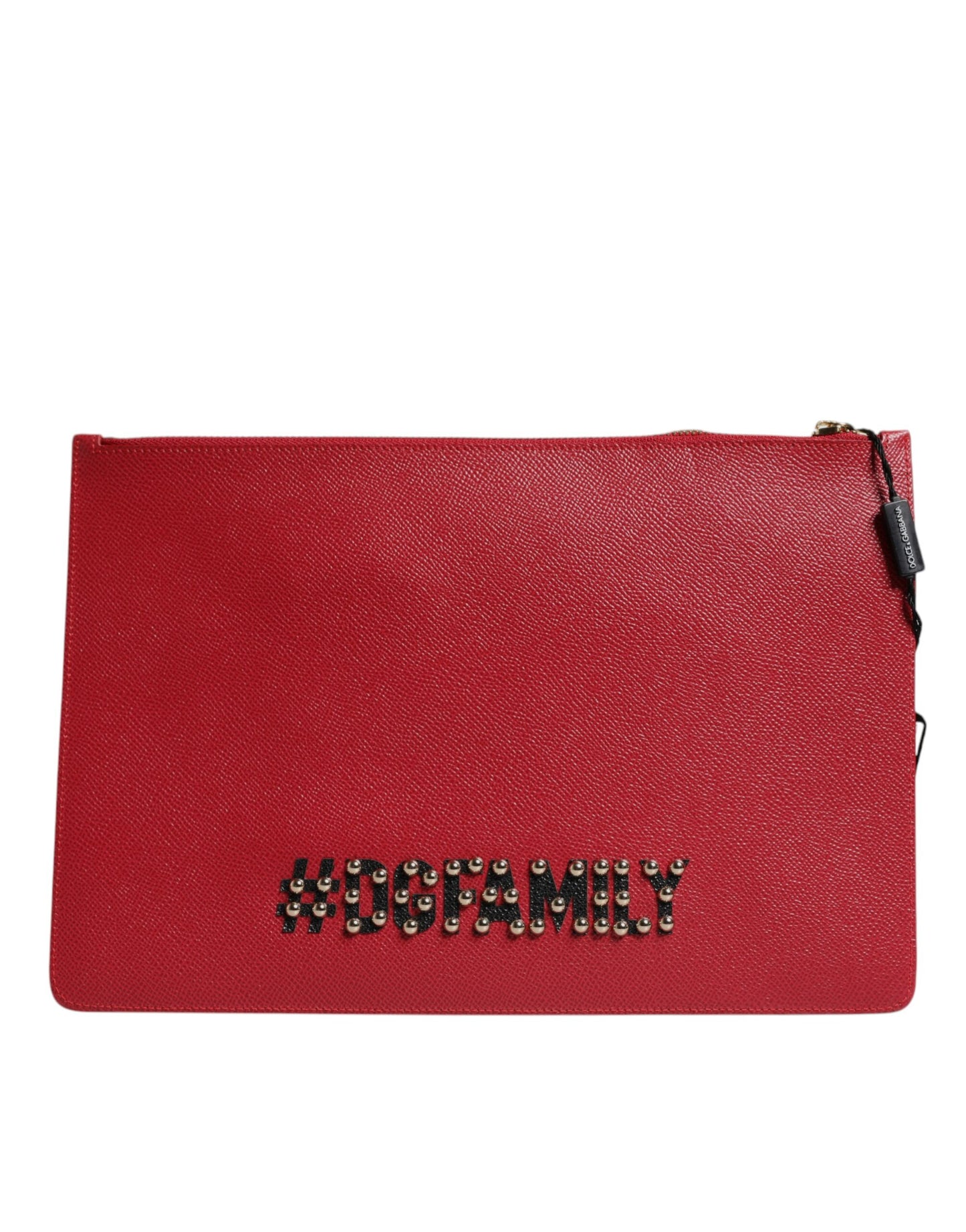 Pochette en cuir ornée Dolce & Gabbana rouge #DGFamily