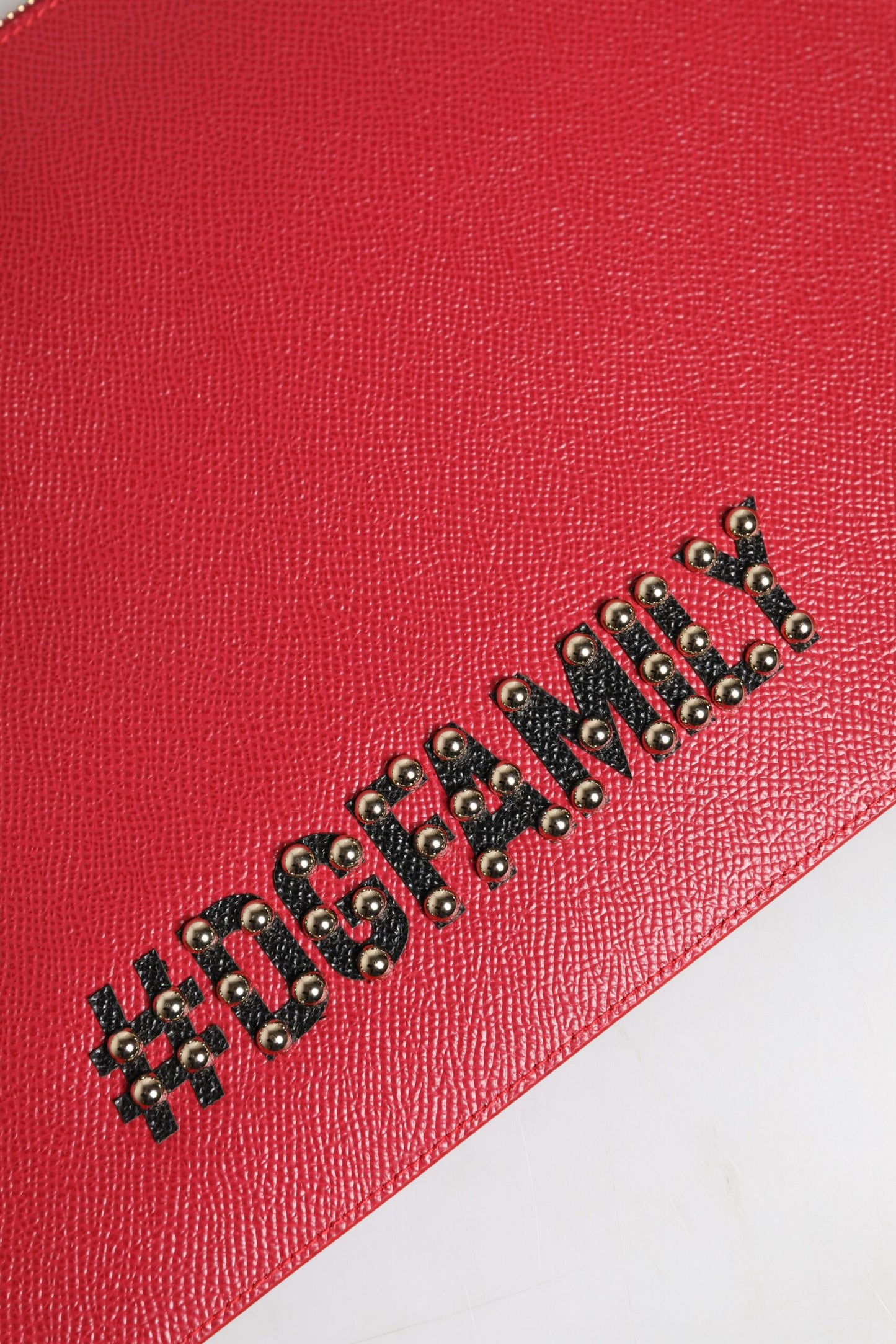 Pochette en cuir ornée Dolce & Gabbana rouge #DGFamily