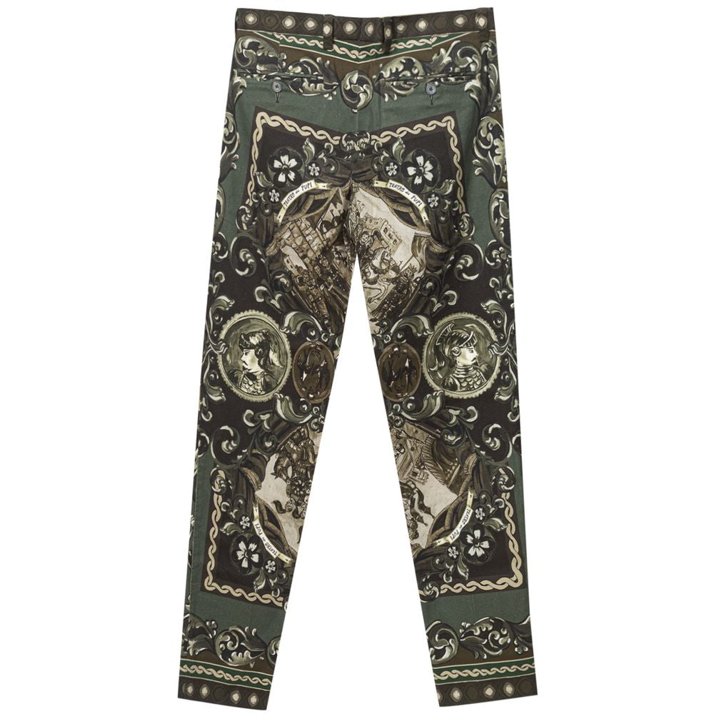 Pantalon en coton vert Dolce & Gabbana