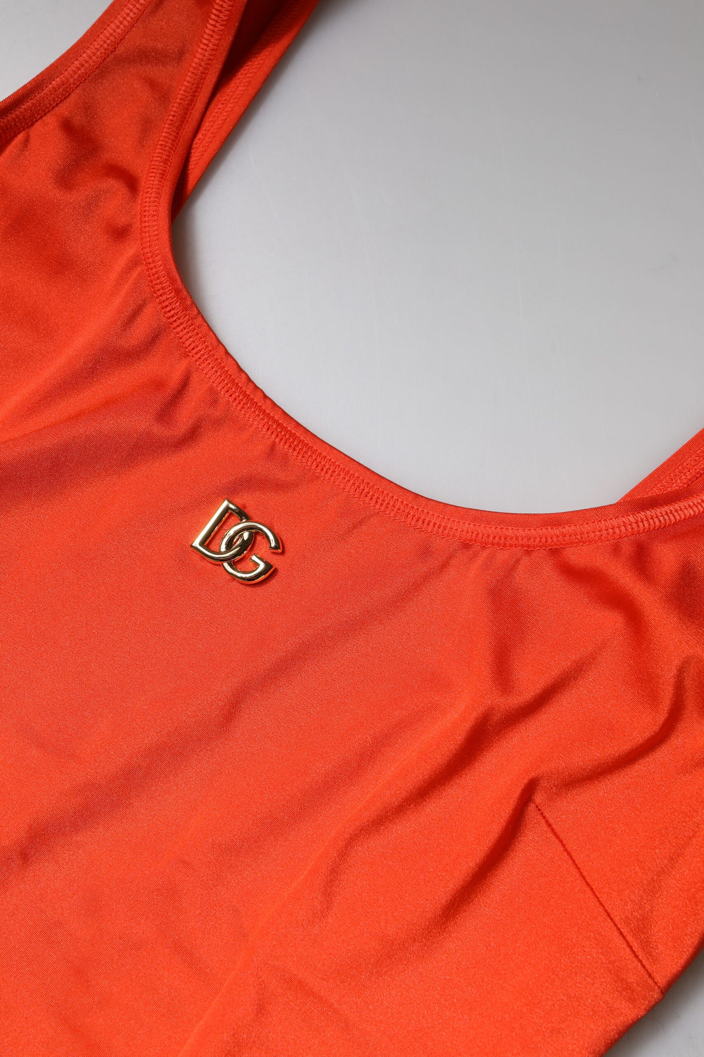 Robe combinaison moulante orange sans manches Dolce & Gabbana
