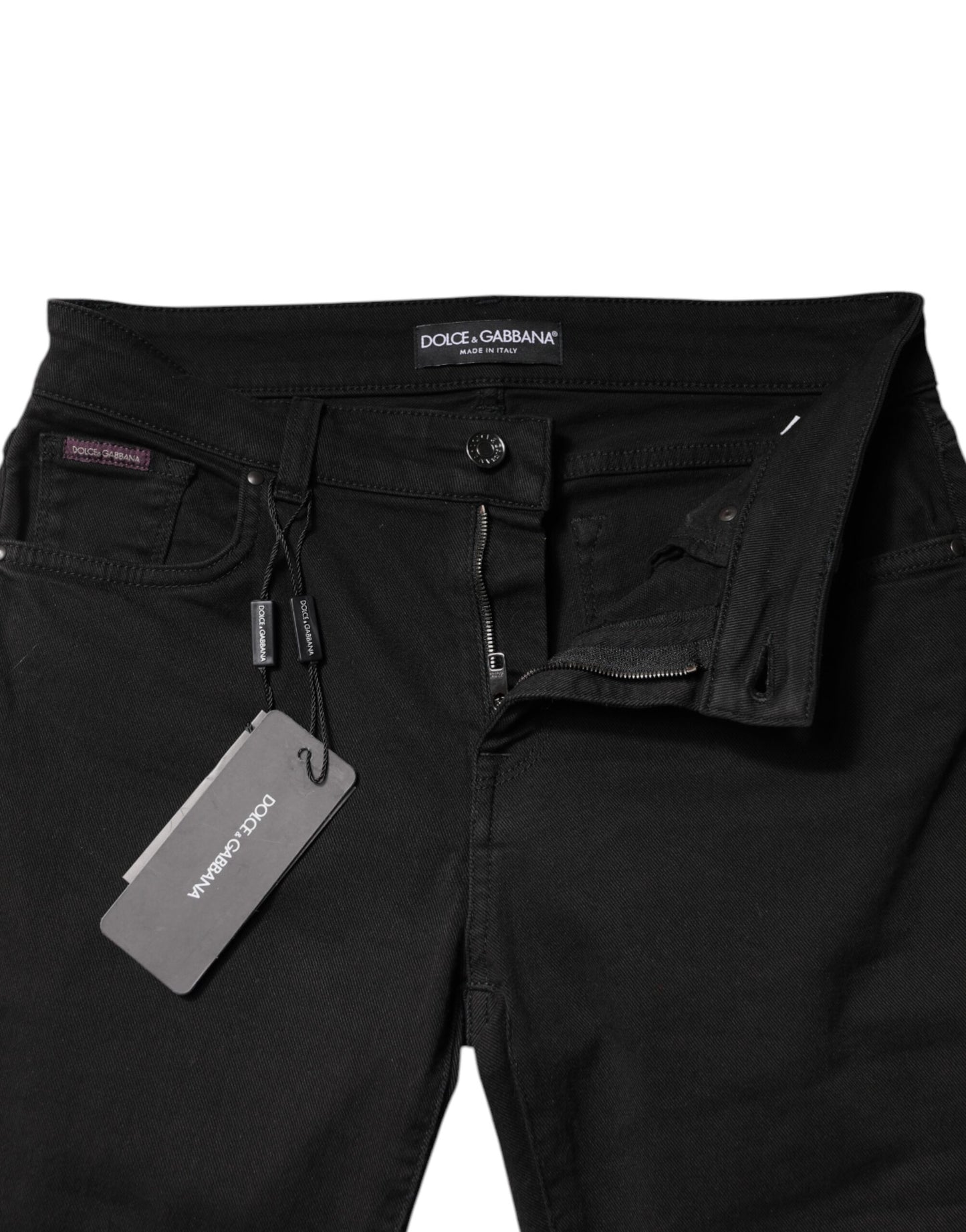 Dolce & Gabbana – Schwarze Skinny-Jeans aus Baumwolle mit mittlerer Taille