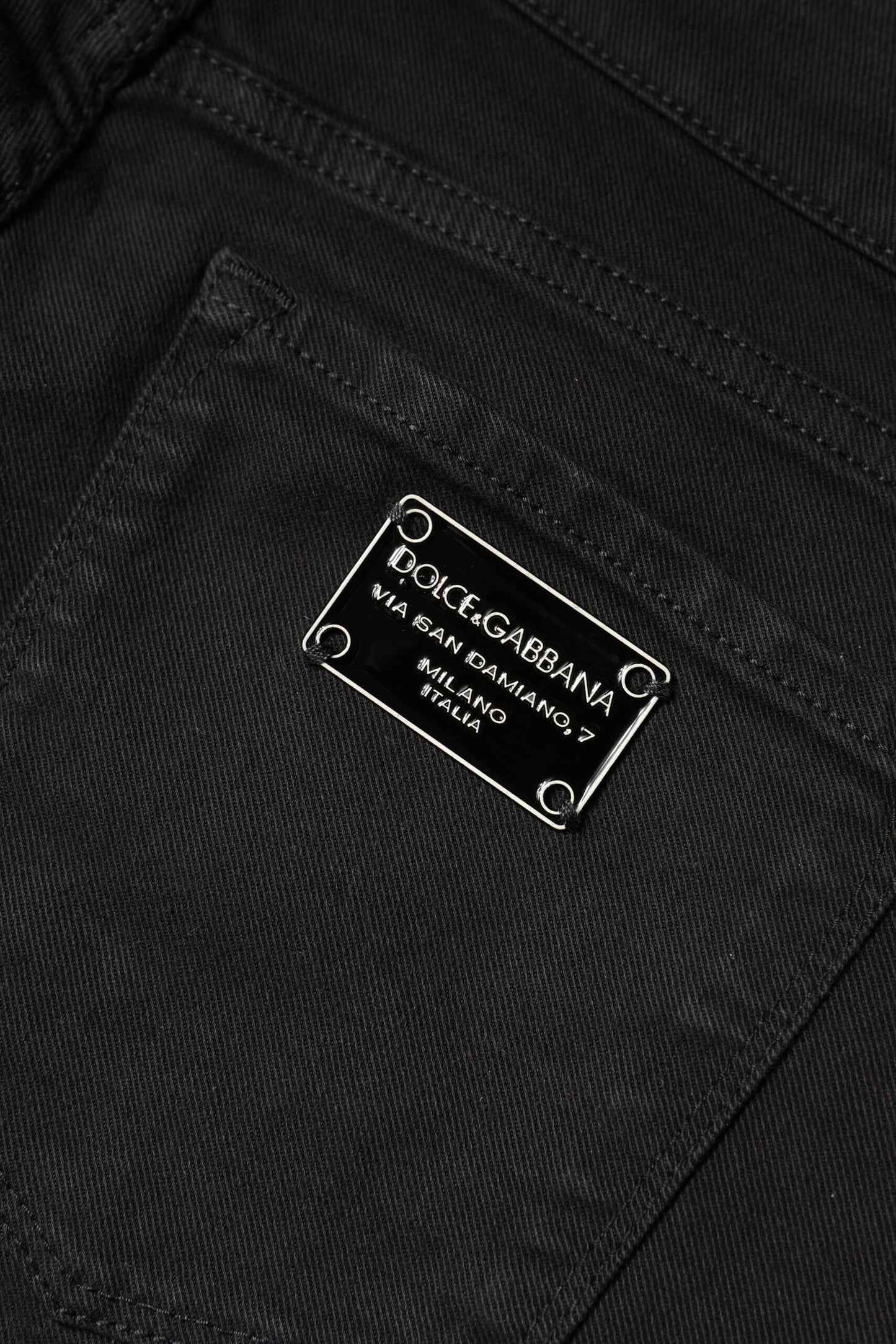 Dolce & Gabbana – Schwarze Skinny-Jeans aus Baumwolle mit mittlerer Taille