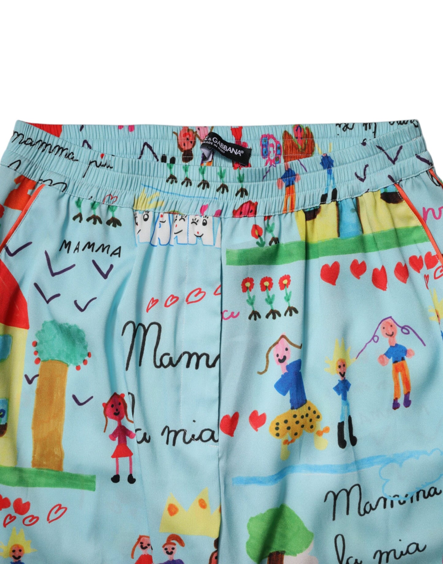 Pantalon large taille moyenne bleu clair Dolce & Gabbana