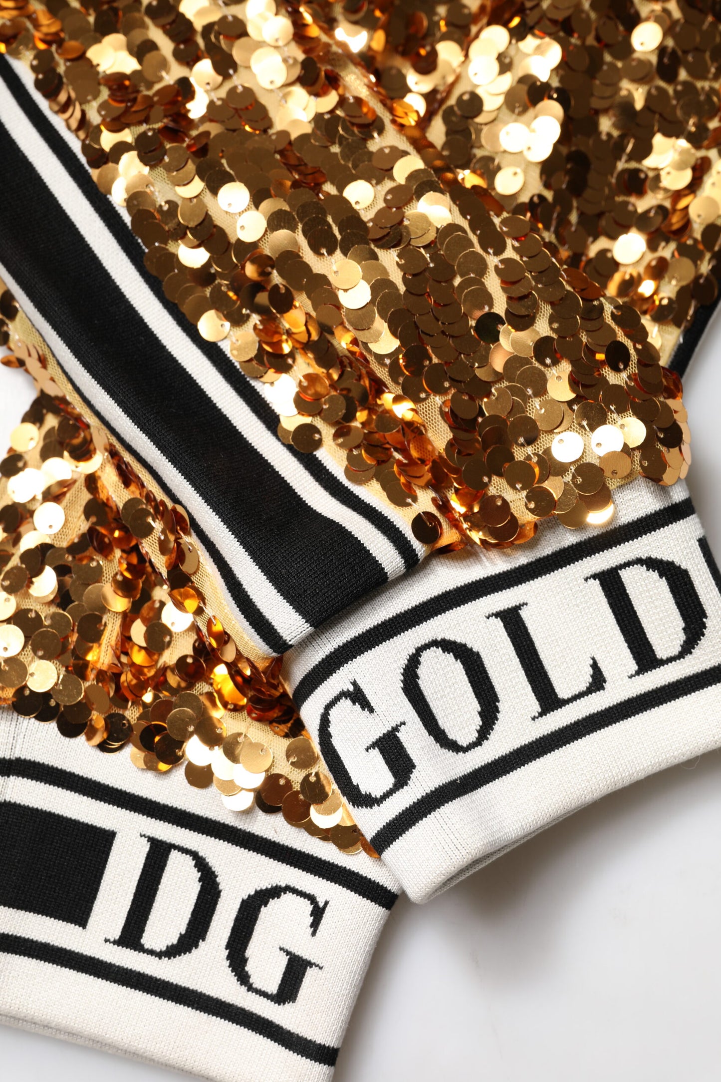 Pantalon de jogging à paillettes Dolce & Gabbana avec logo DG métallisé doré