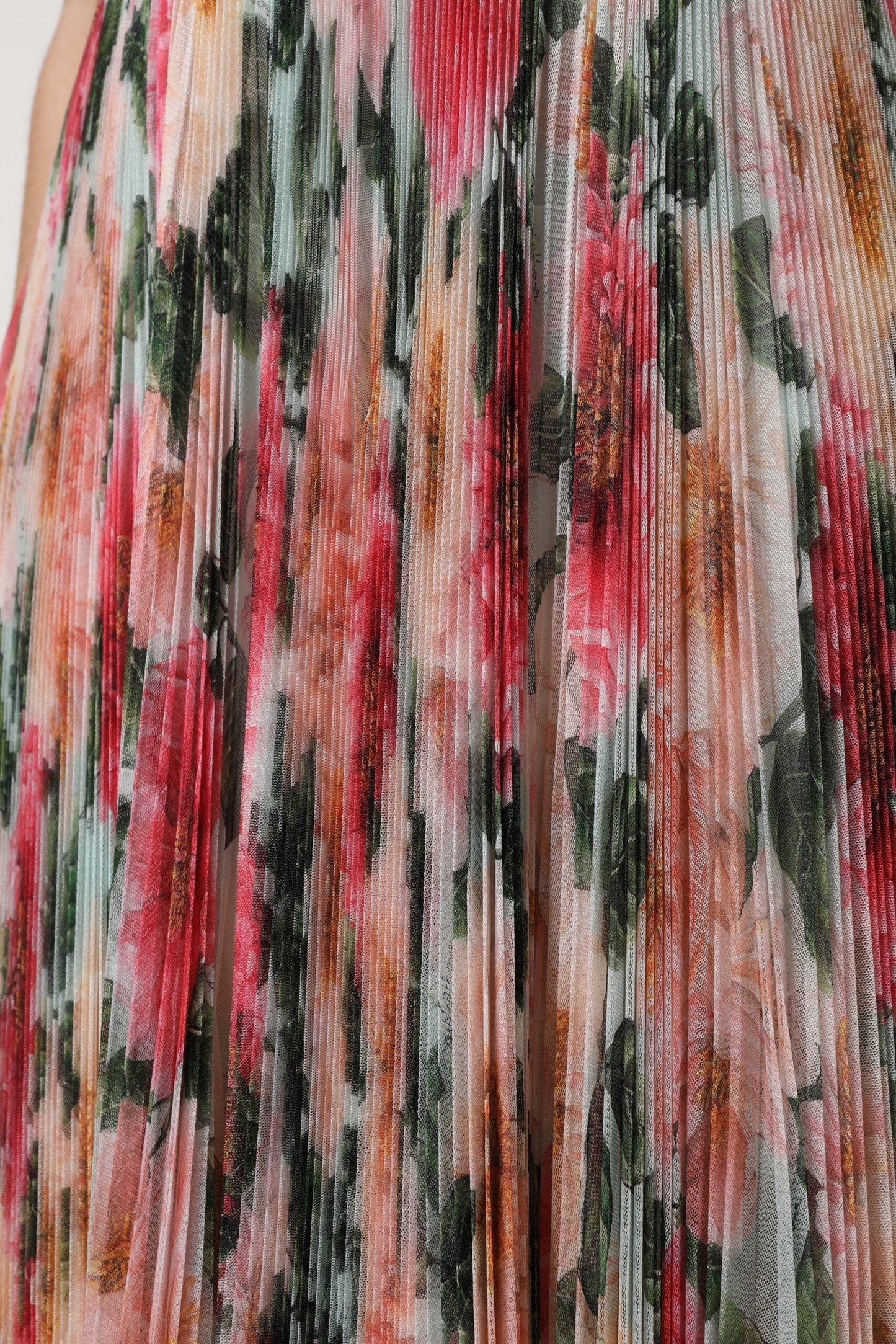 Jupe midi taille haute à fleurs en soie multicolore Dolce & Gabbana