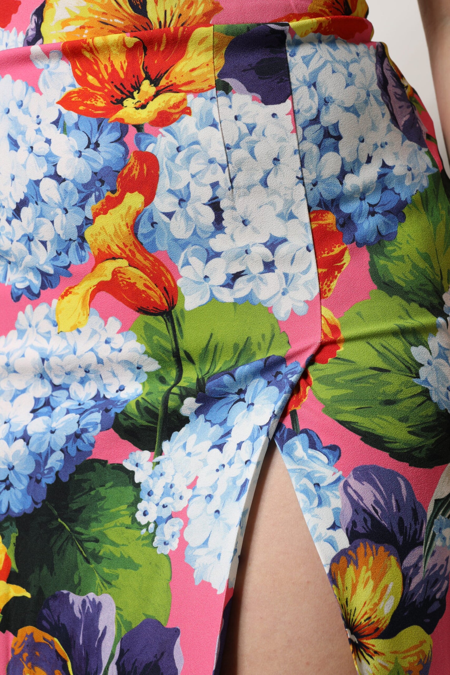 Jupe midi taille haute à imprimé floral multicolore Dolce & Gabbana