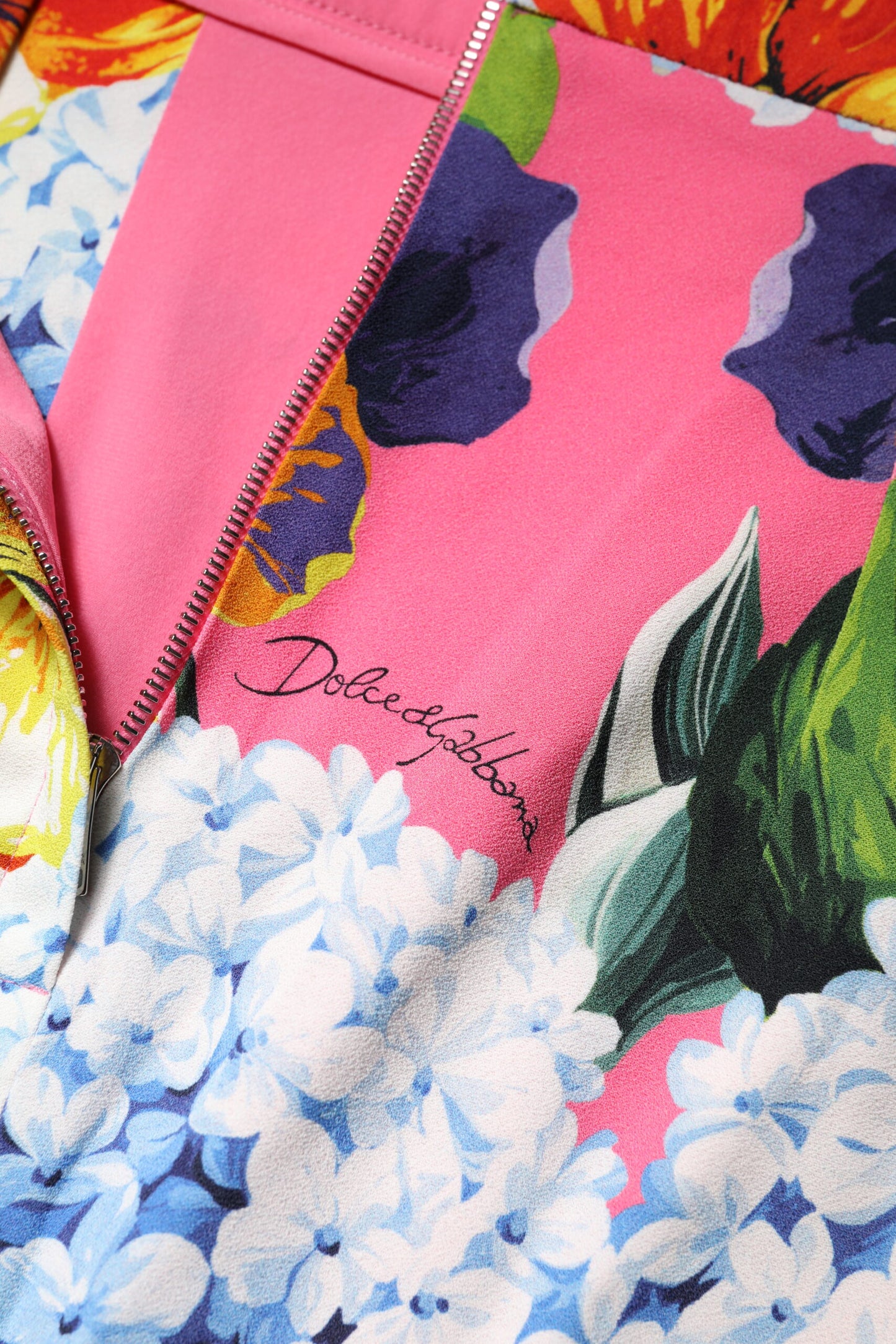 Jupe midi taille haute à imprimé floral multicolore Dolce & Gabbana