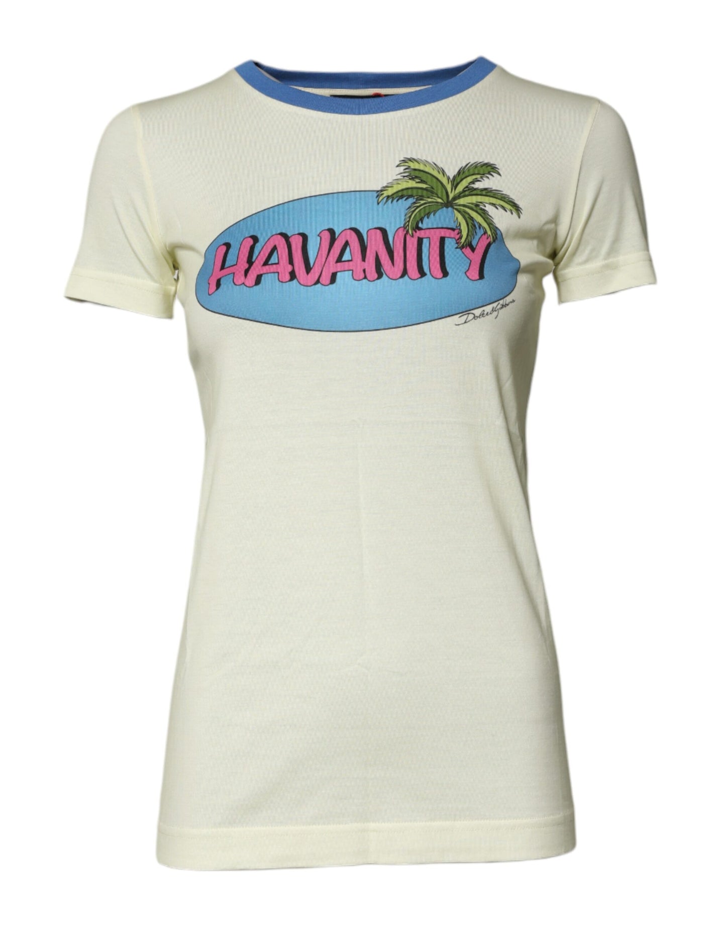 Dolce & Gabbana – Hellgelbes Kurzarm-T-Shirt aus Baumwolle