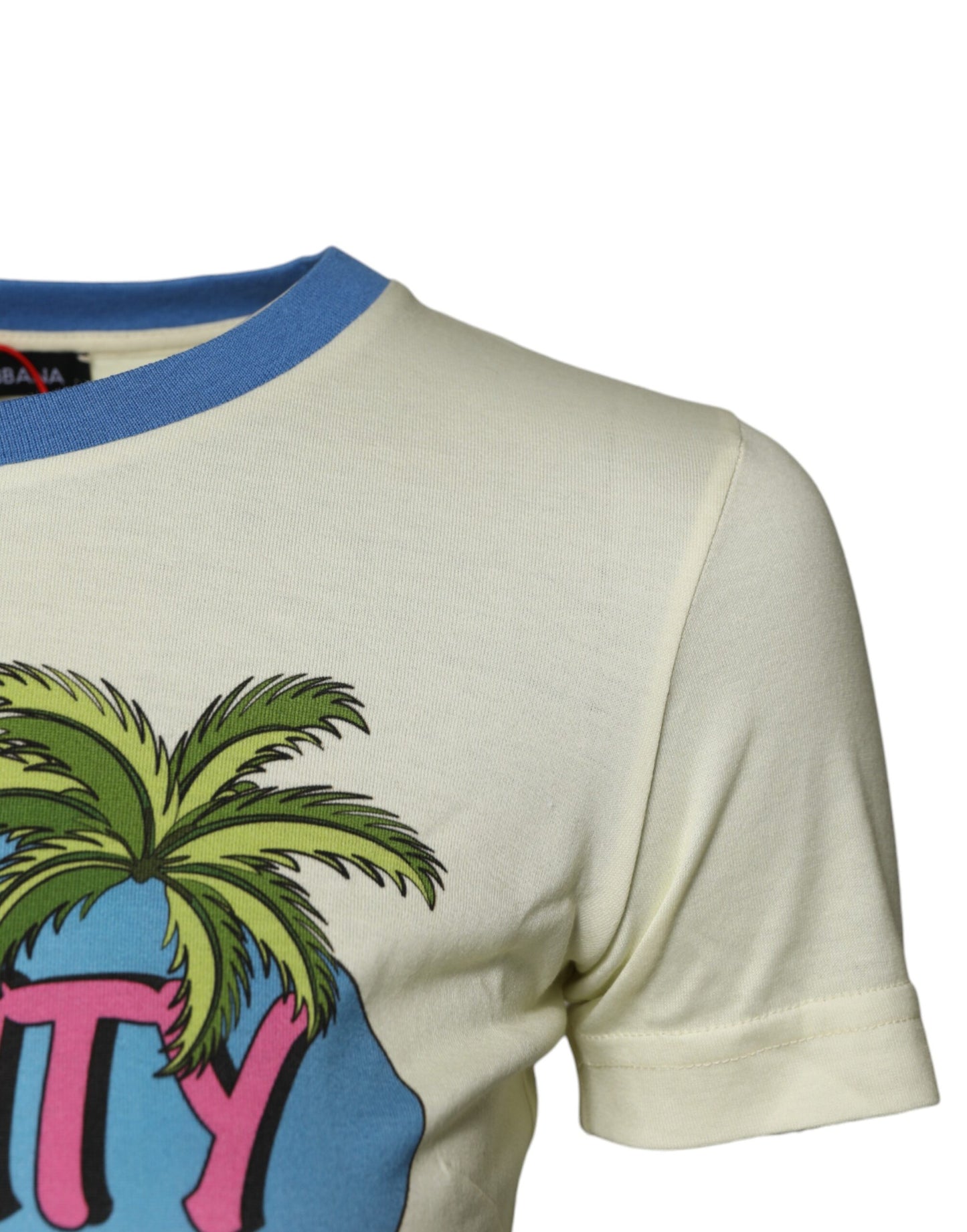 Dolce & Gabbana – Hellgelbes Kurzarm-T-Shirt aus Baumwolle