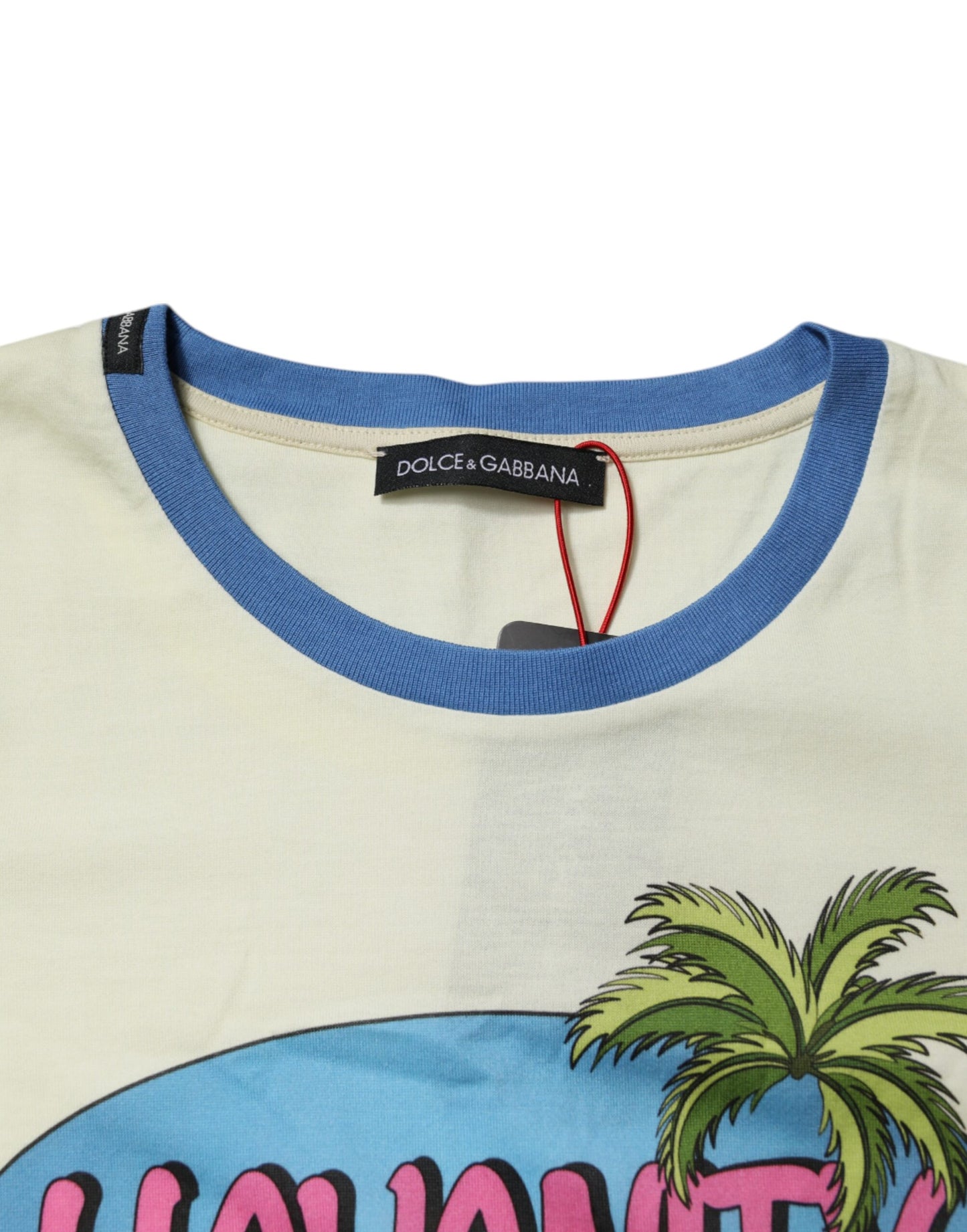 Dolce & Gabbana – Hellgelbes Kurzarm-T-Shirt aus Baumwolle