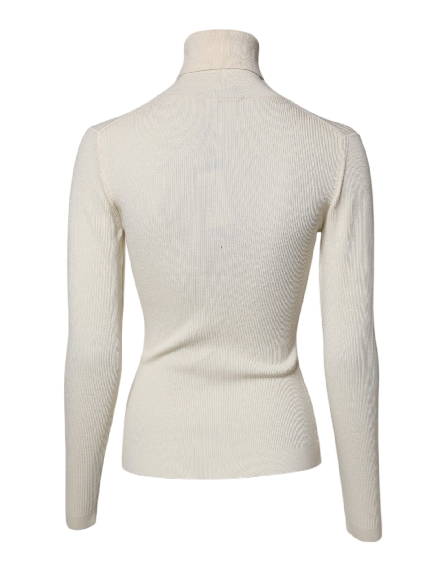 Pull slim à col roulé et manches longues crème Dolce & Gabbana