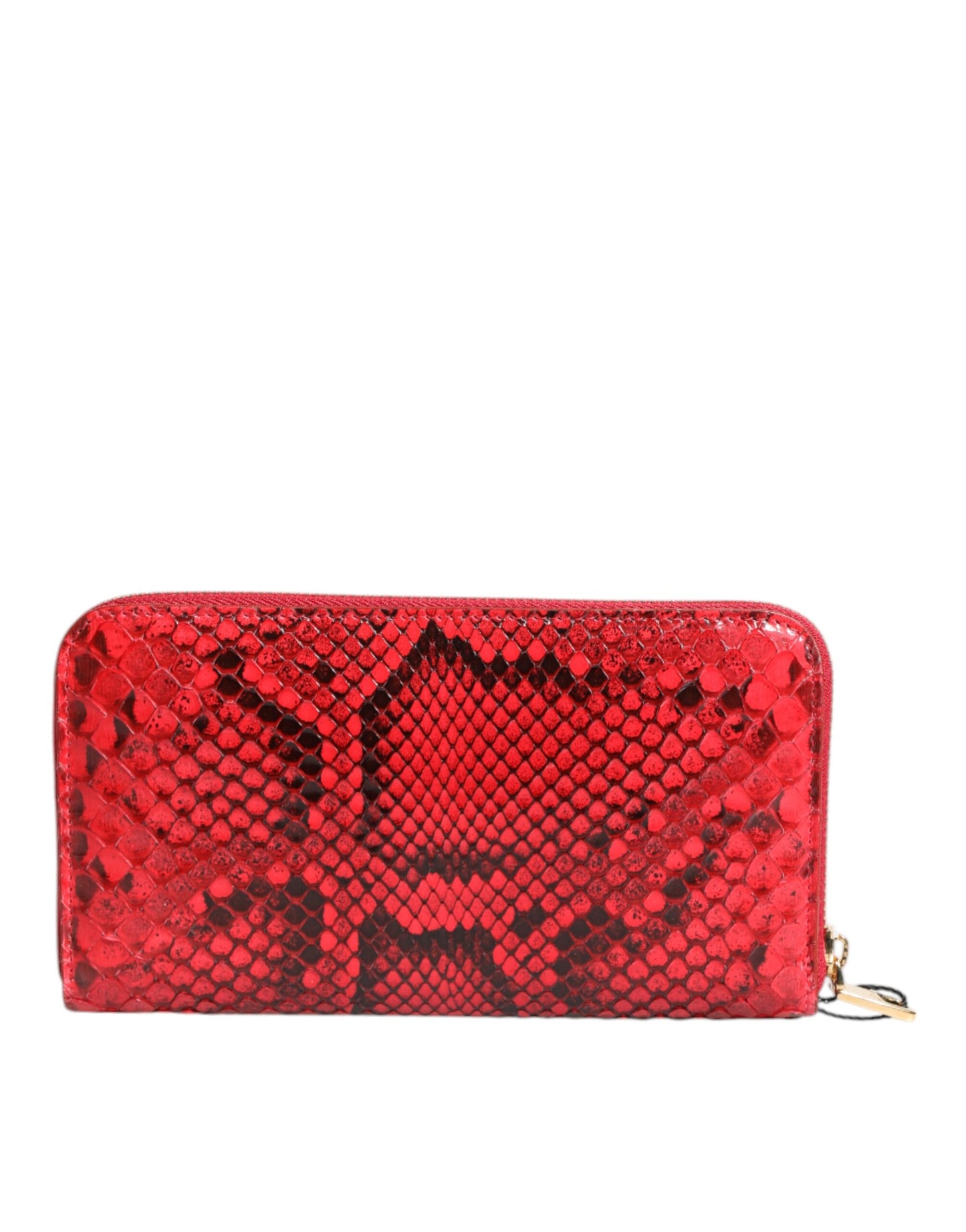 Dolce & Gabbana – Continental-Clutch aus rotem Exotenleder mit Rundum-Reißverschluss