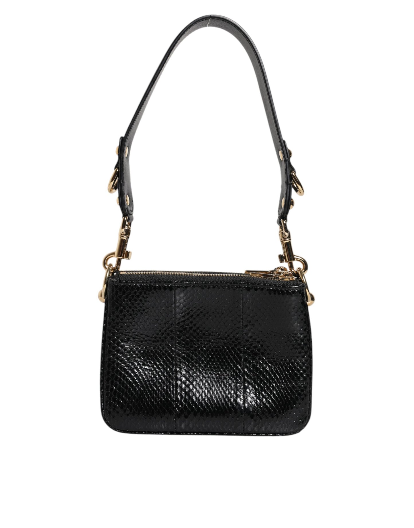 Pochette bandoulière en cuir exotique noir Dolce & Gabbana