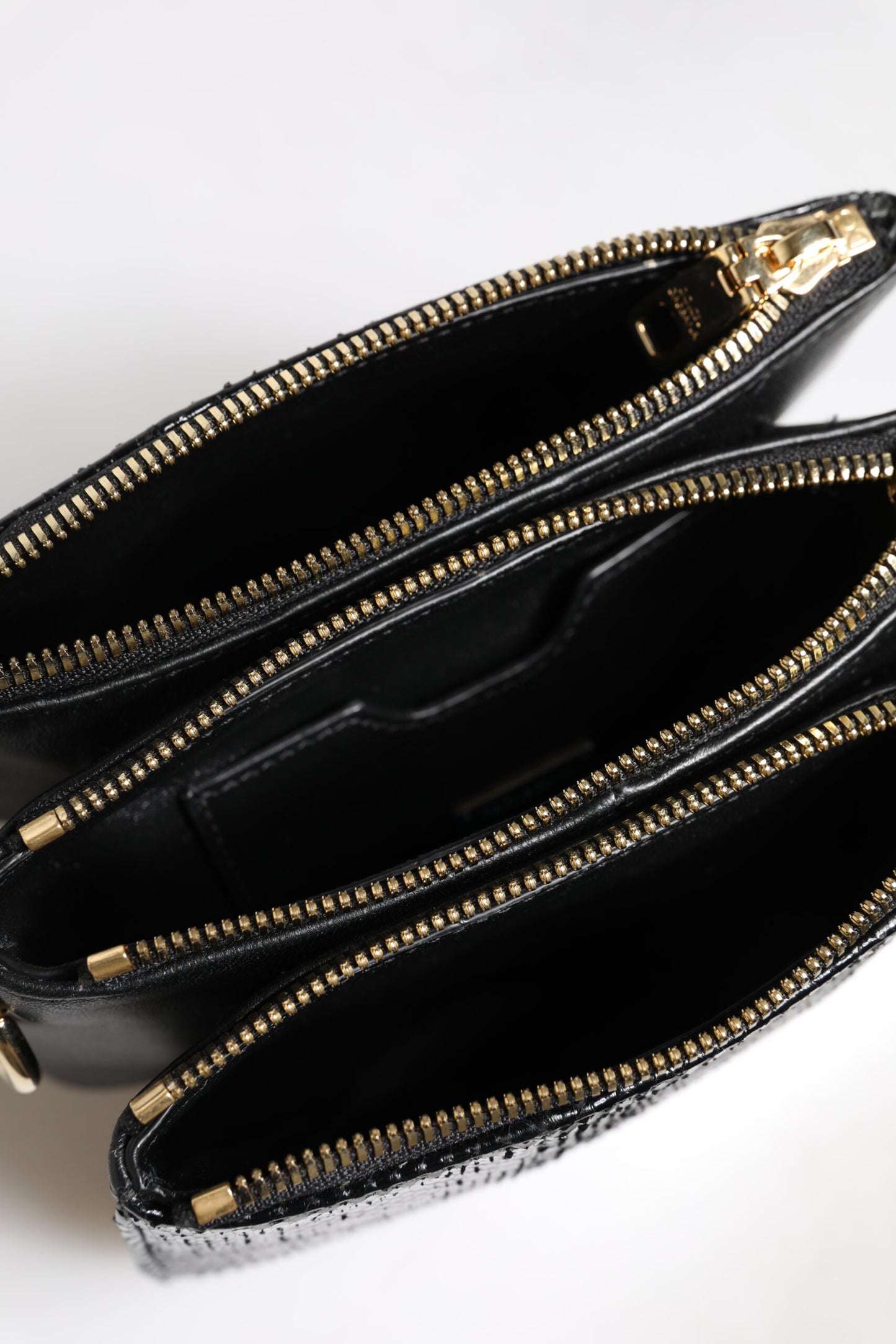 Pochette bandoulière en cuir exotique noir Dolce & Gabbana