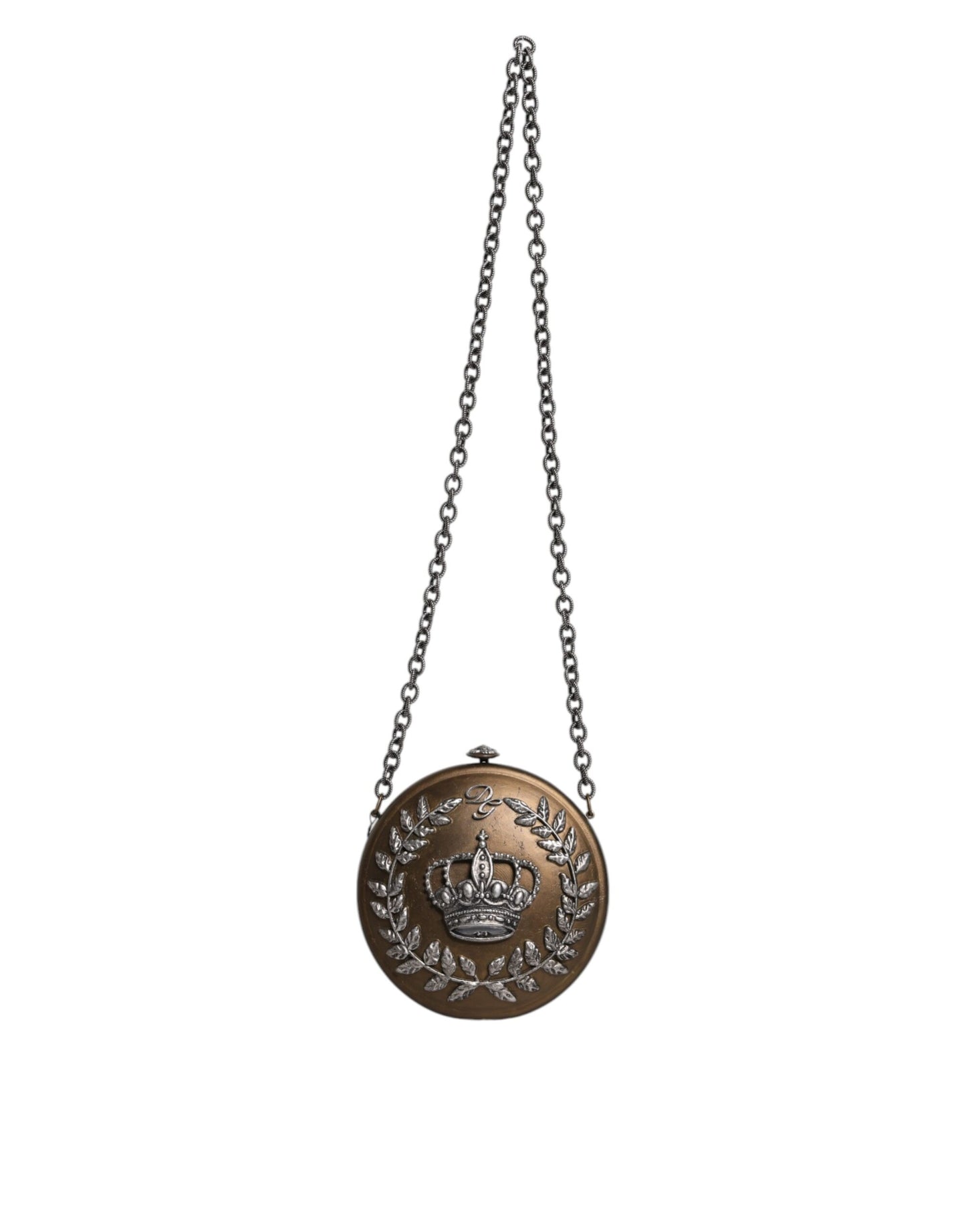 Dolce & Gabbana – Clutch mit DG-Krone aus goldfarbenem Messing und Metall