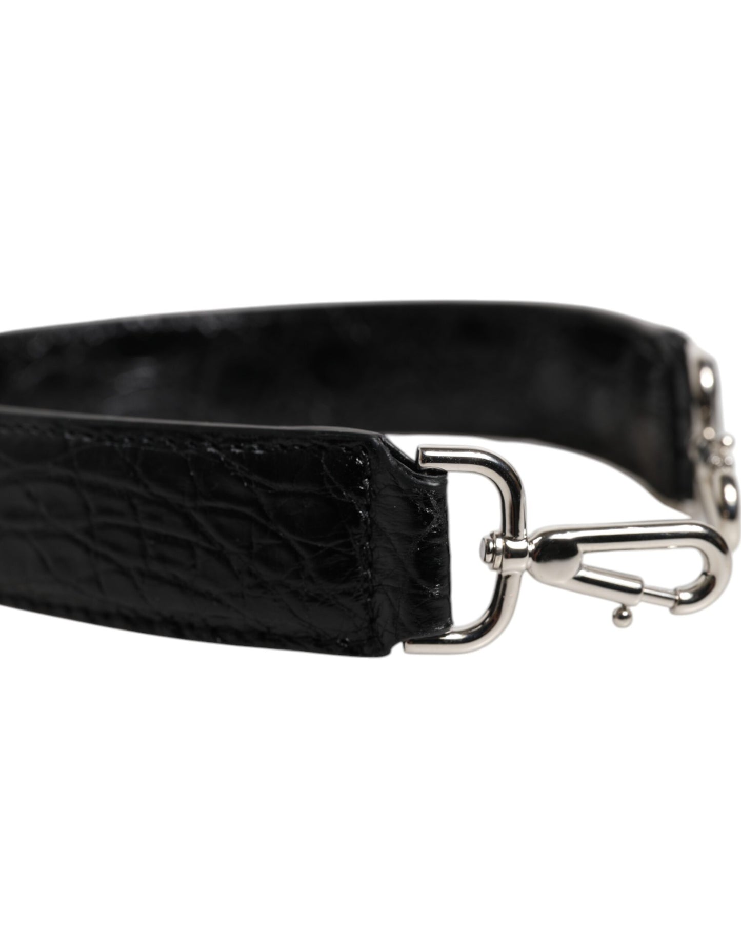 Sac à bandoulière en cuir d'alligator noir Dolce & Gabbana