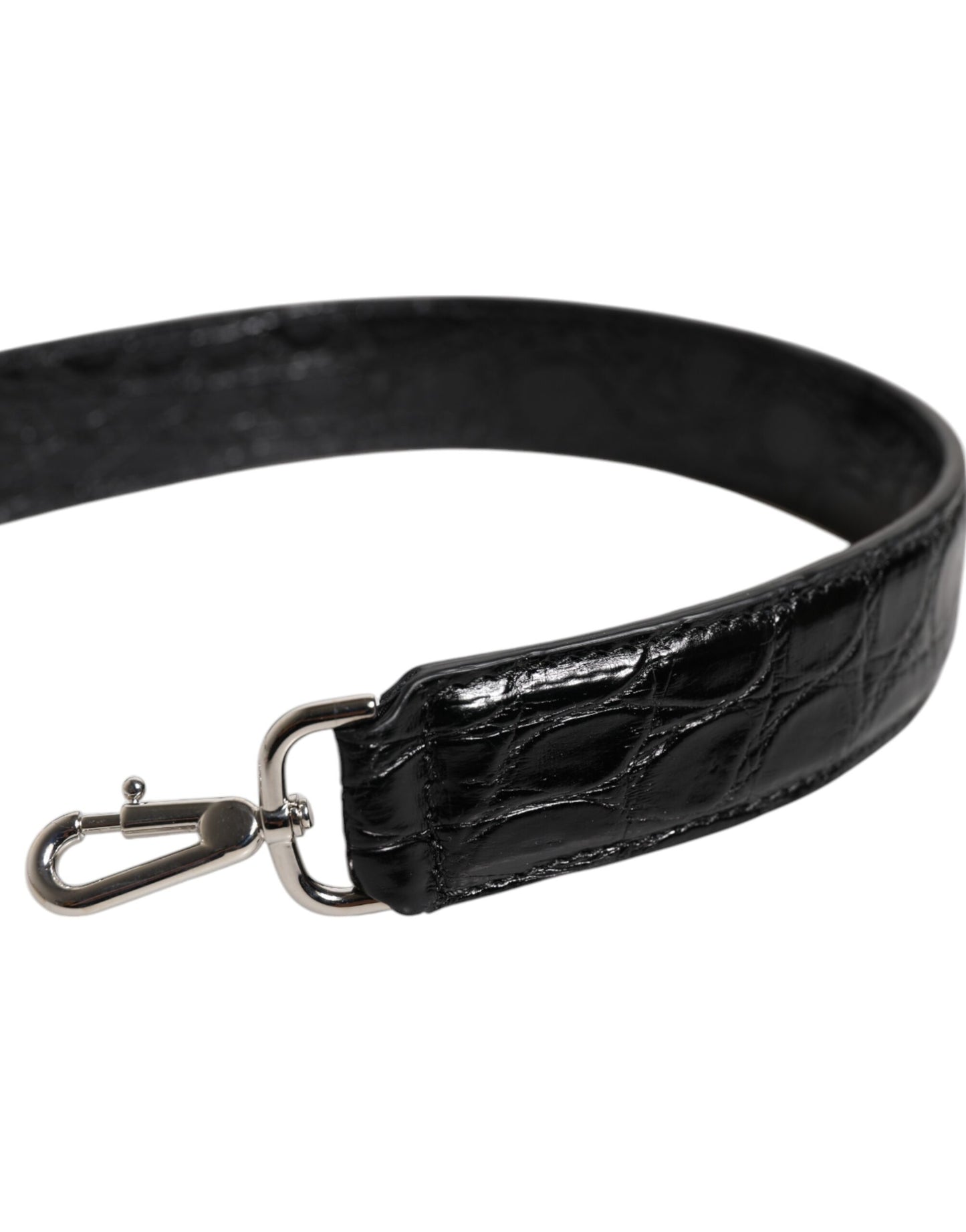 Sac à bandoulière en cuir d'alligator noir Dolce & Gabbana