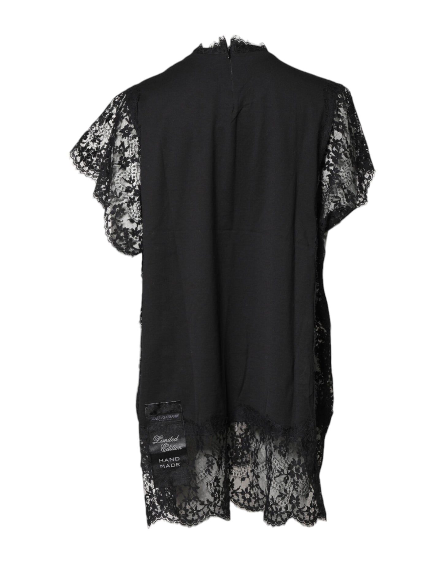Dolce & Gabbana Haut ras du cou en dentelle noire transparente Sacré-Cœur