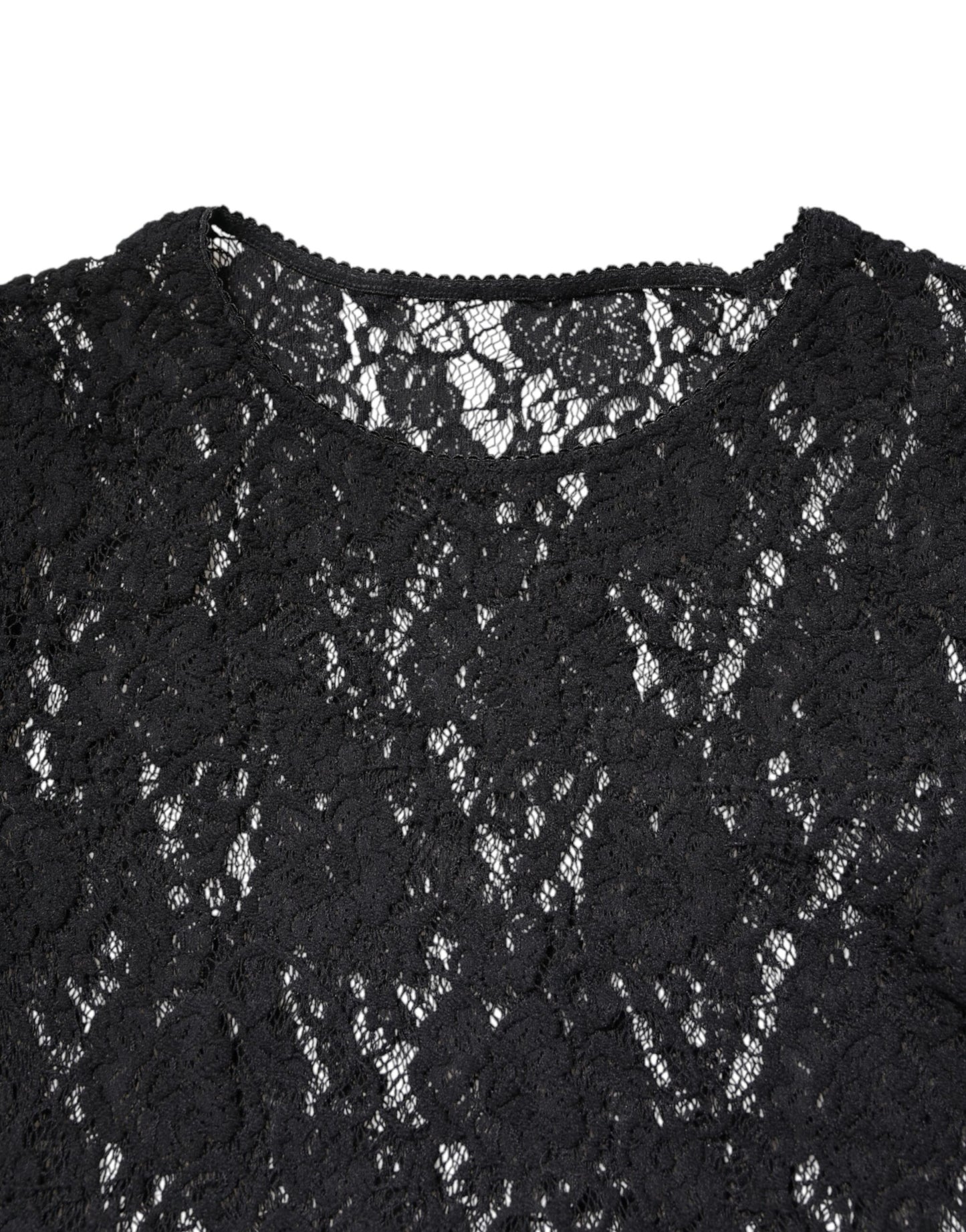 Dolce & Gabbana Pull à manches longues en dentelle florale noire