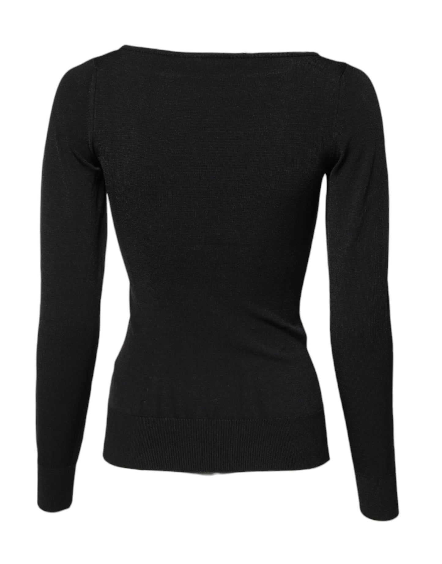 Pull à manches longues en viscose noire Dolce & Gabbana