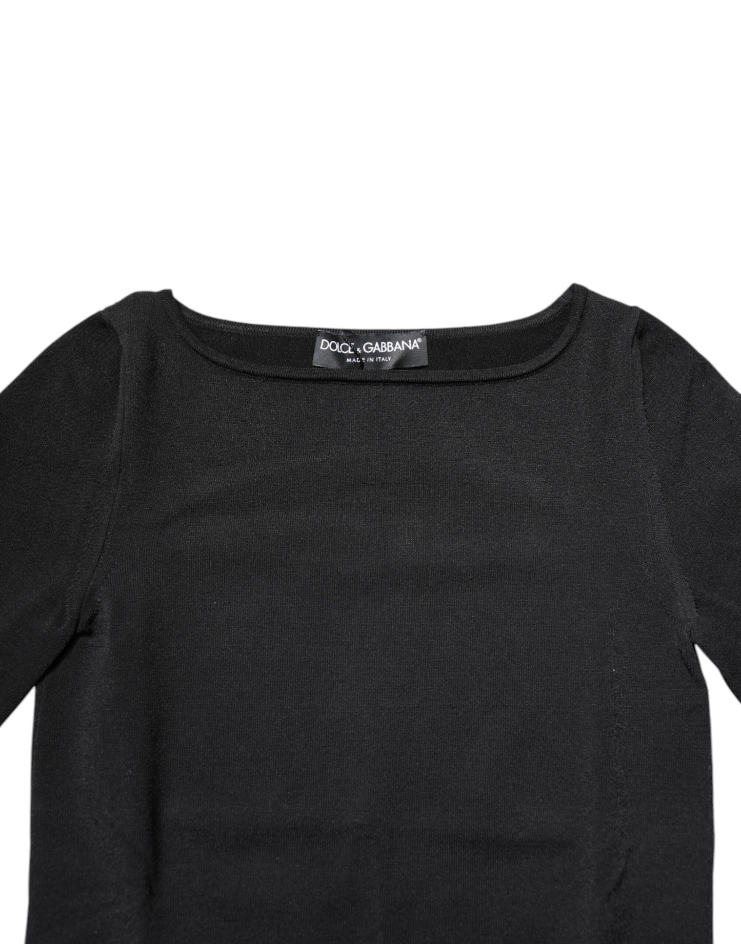 Pull à manches longues en viscose noire Dolce & Gabbana