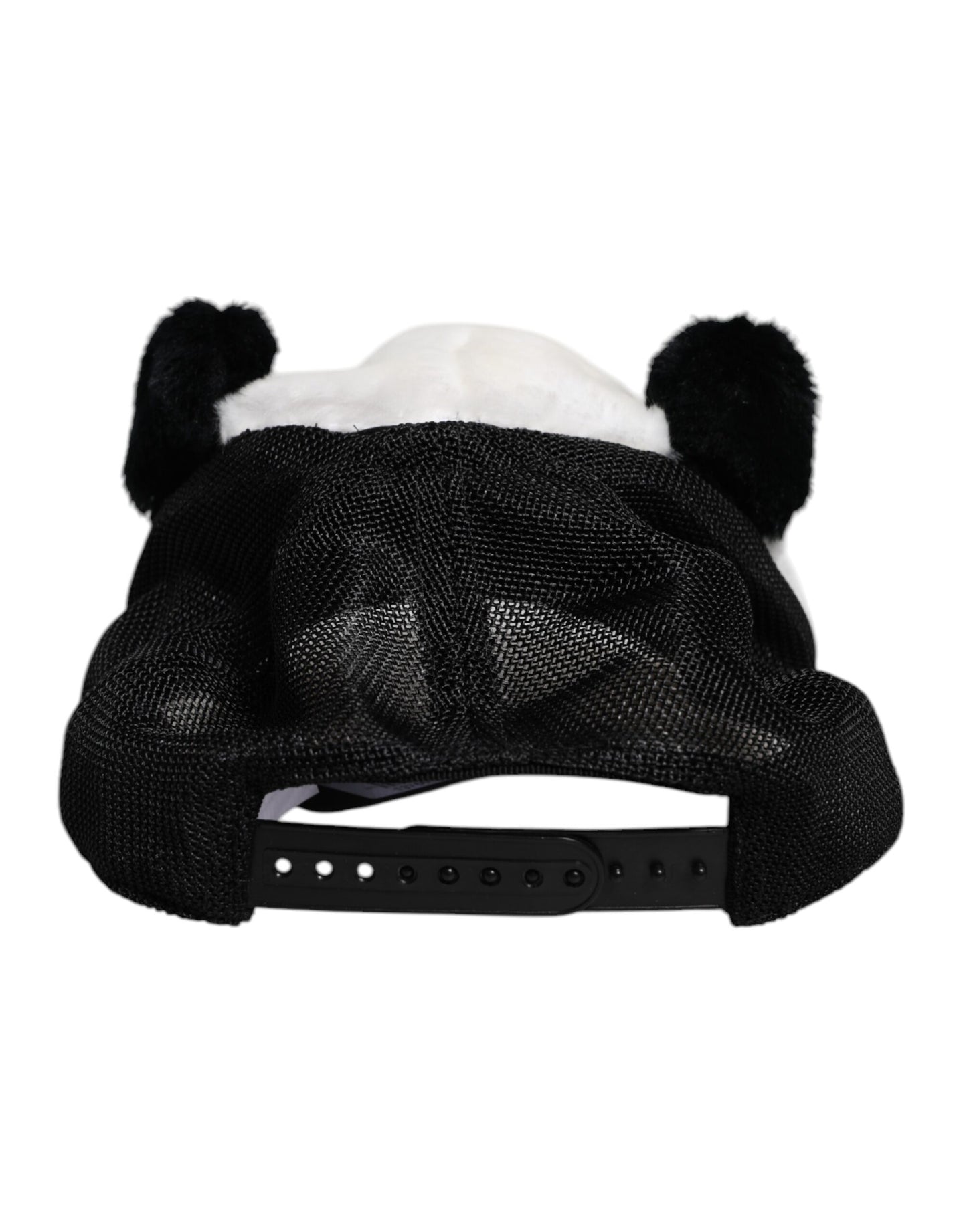Casquette de baseball Dolce & Gabbana en fourrure de panda noire et blanche pour femme